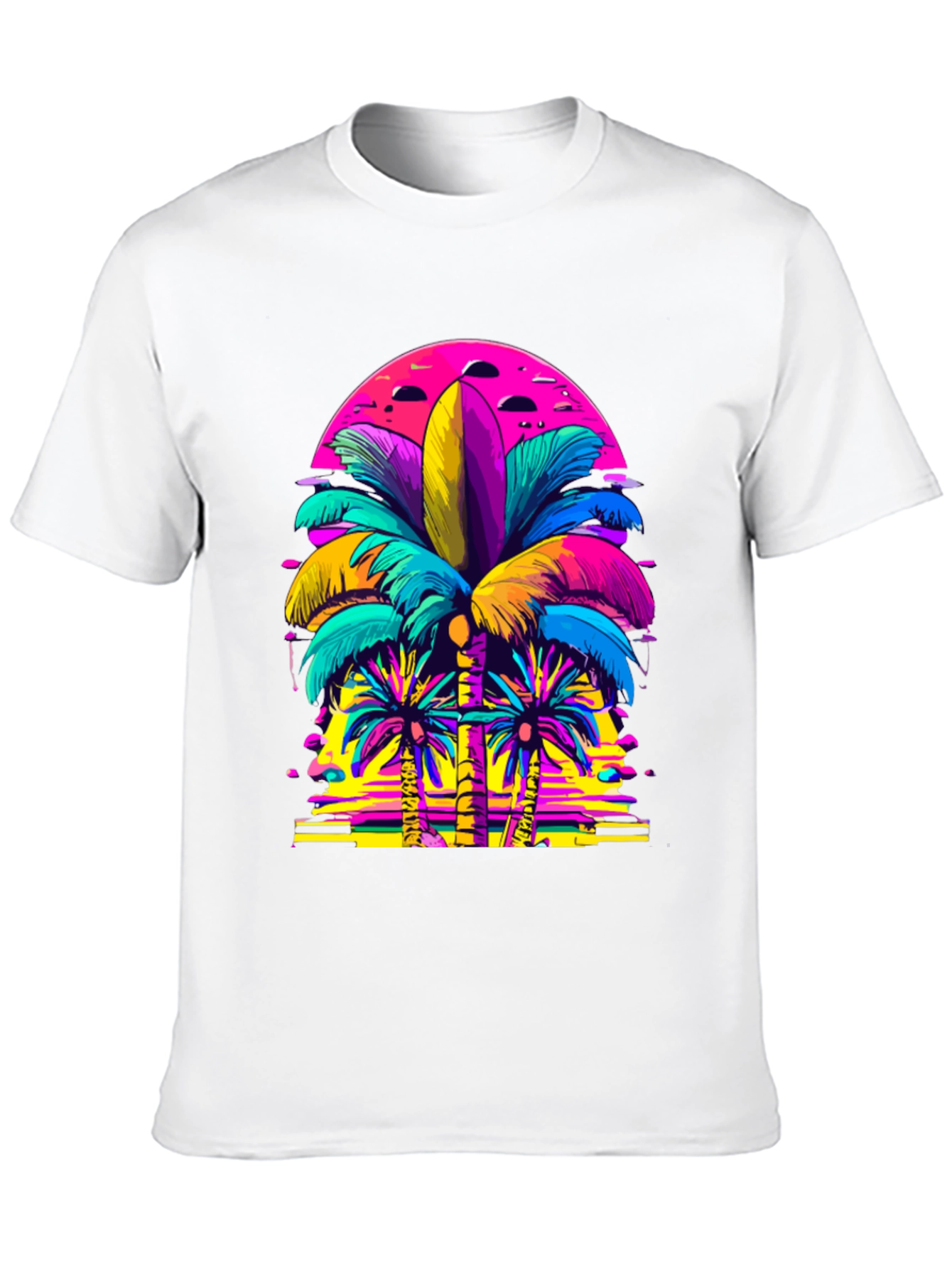 Vibrant Palm Tree Graphic T-Shirt