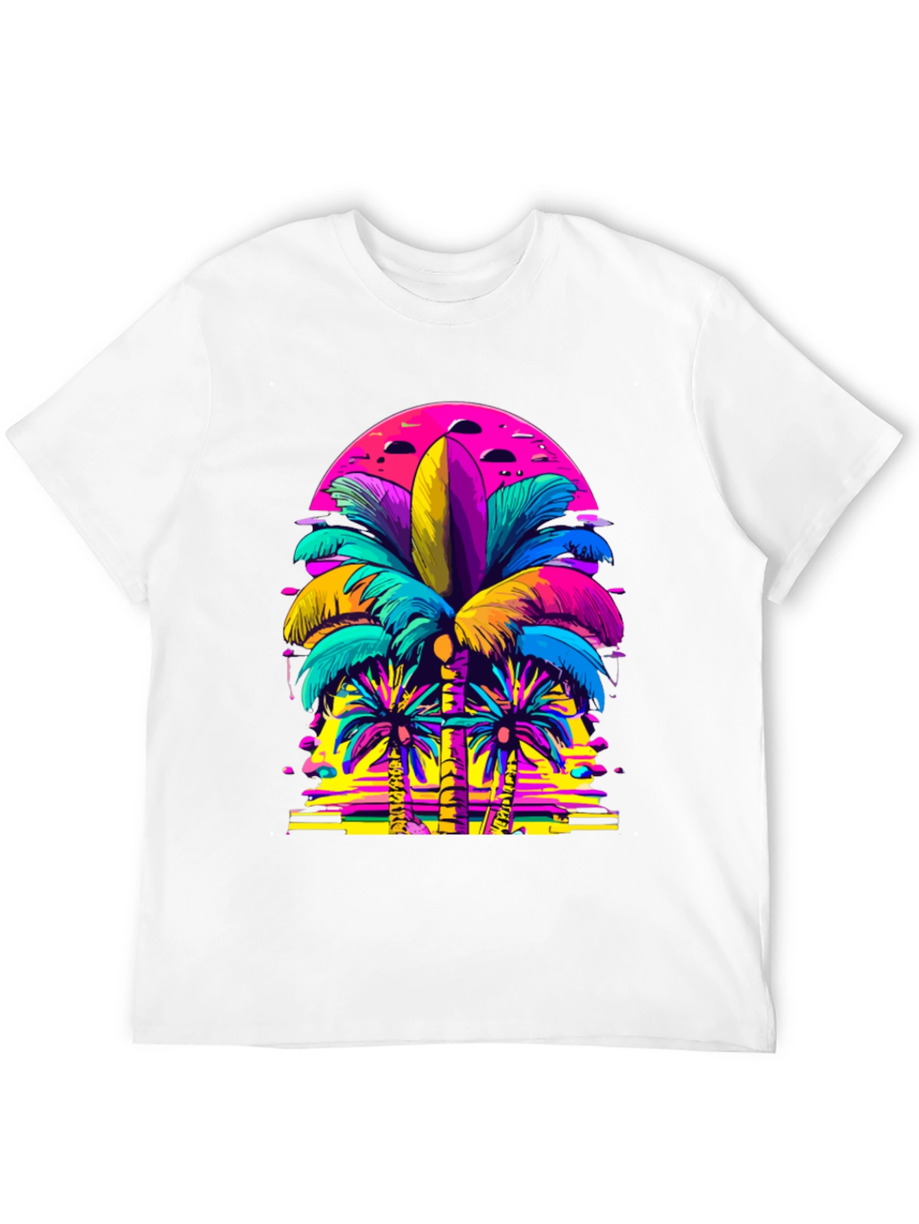 Vibrant Palm Tree Graphic T-Shirt