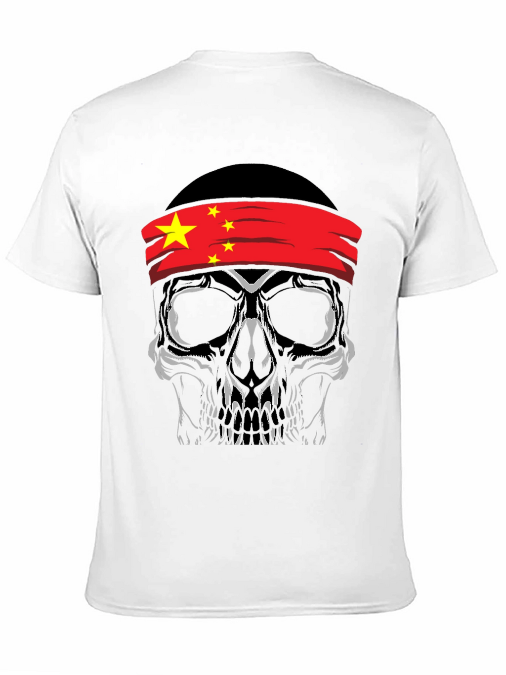 Skull with China Flag Bandana T-Shirt