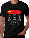 Skull with China Flag Bandana T-Shirt