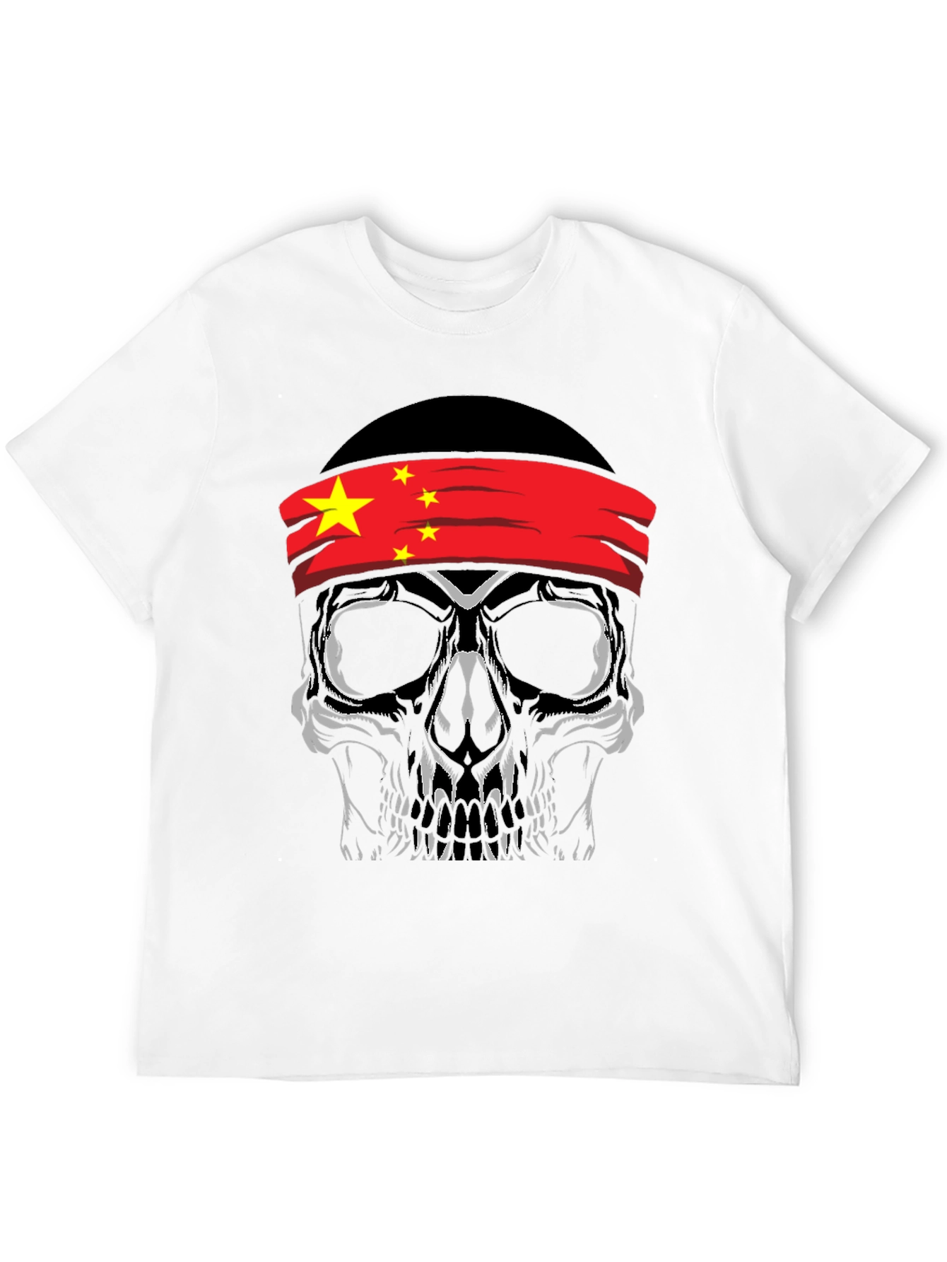 Skull with China Flag Bandana T-Shirt