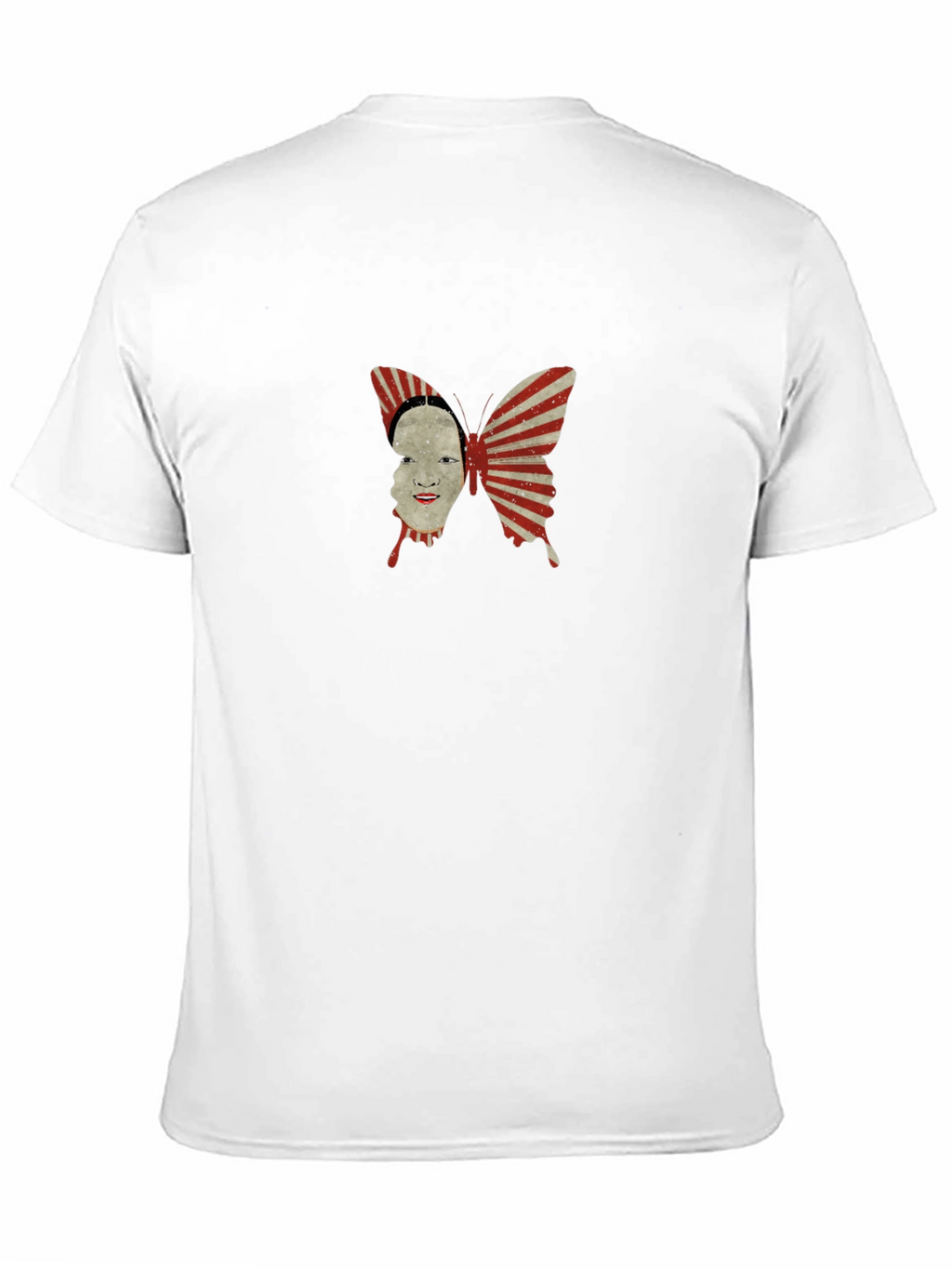 Abstract Butterfly Face Graphic Black T-Shirt