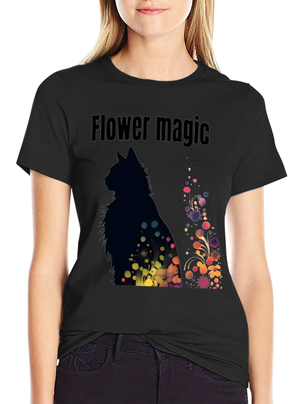 Flower Magic Cat T-Shirt
