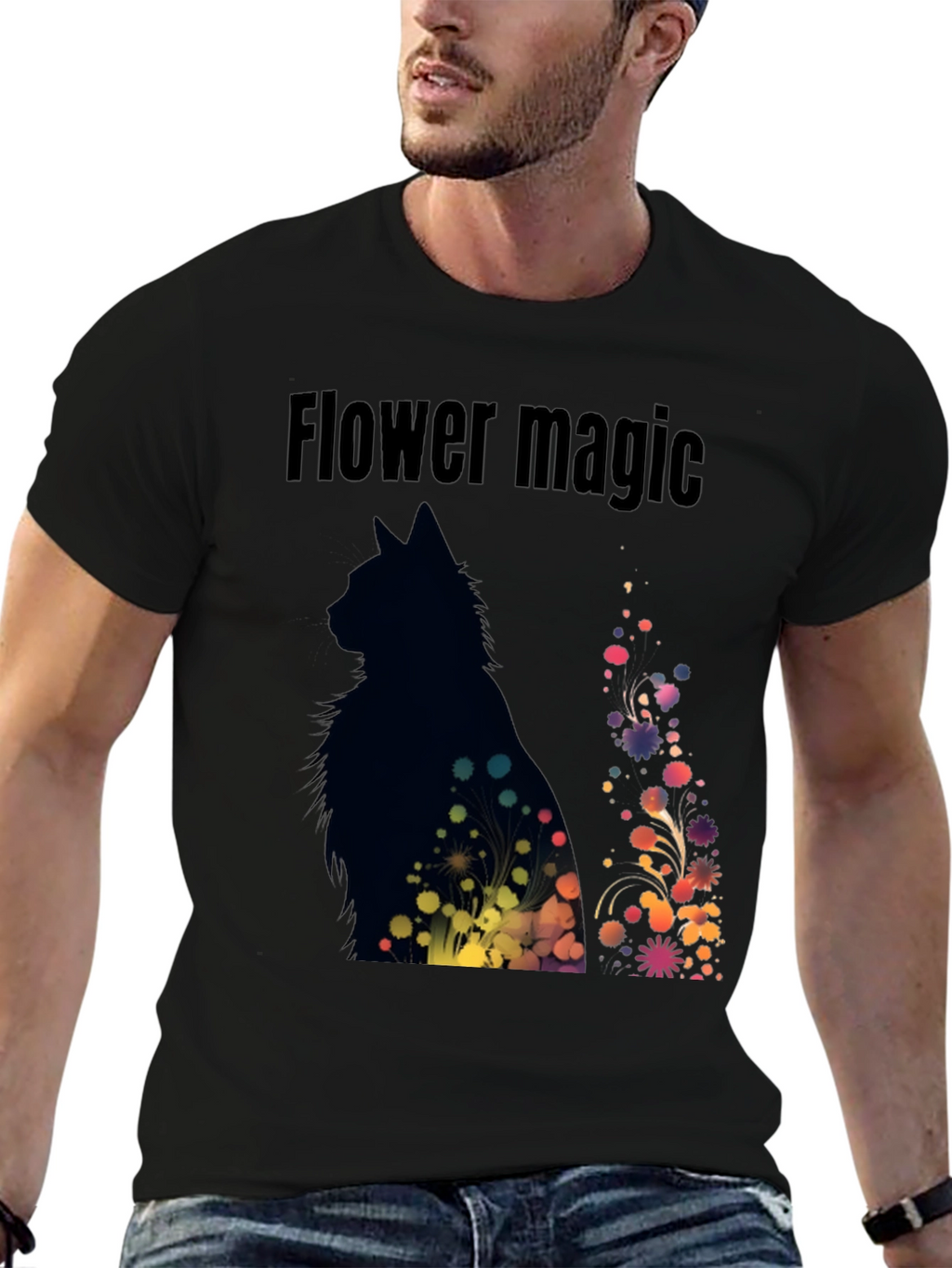 Flower Magic Cat T-Shirt