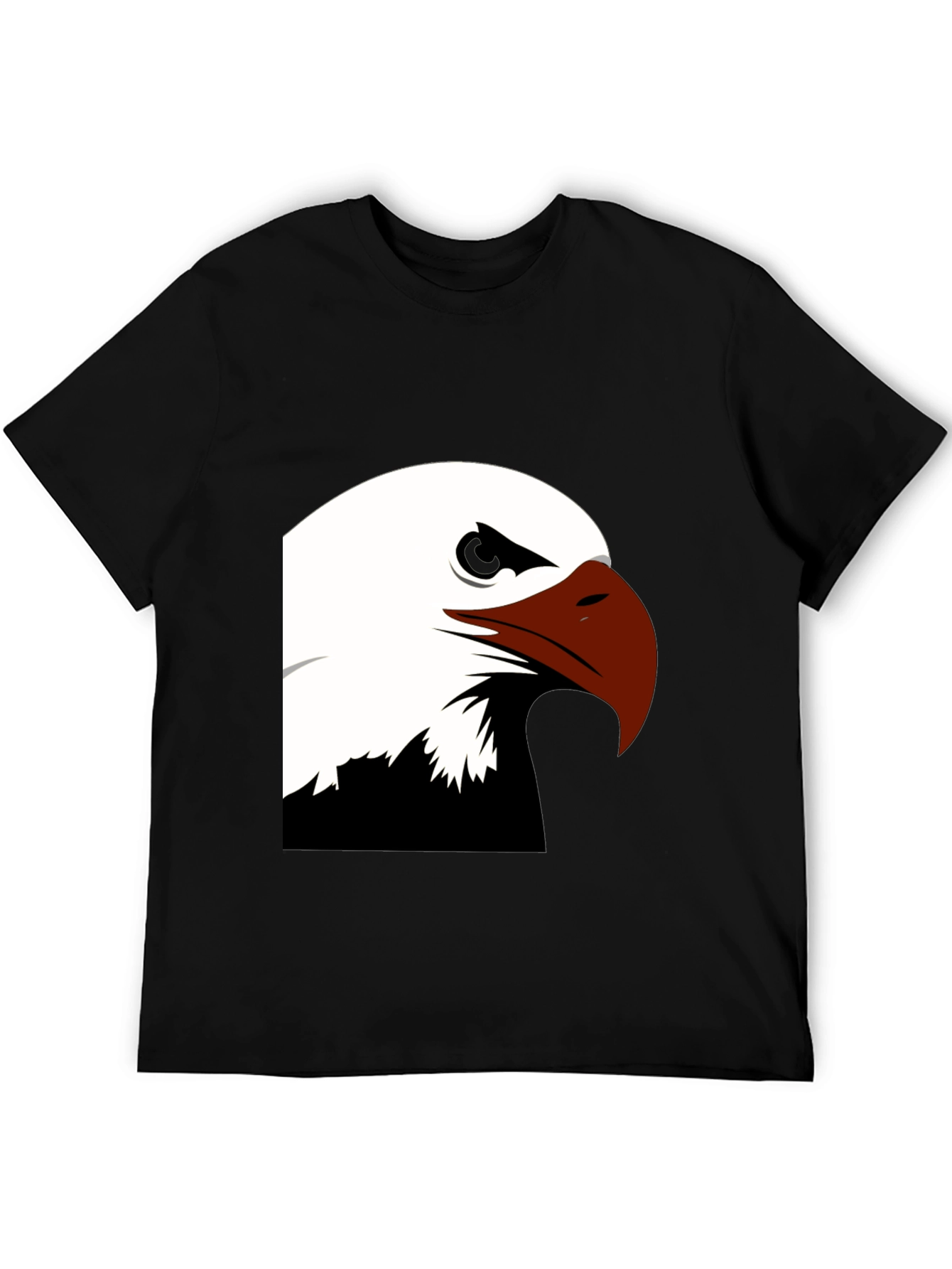 Bold Eagle Graphic Tee - Black Cotton Blend Shirt