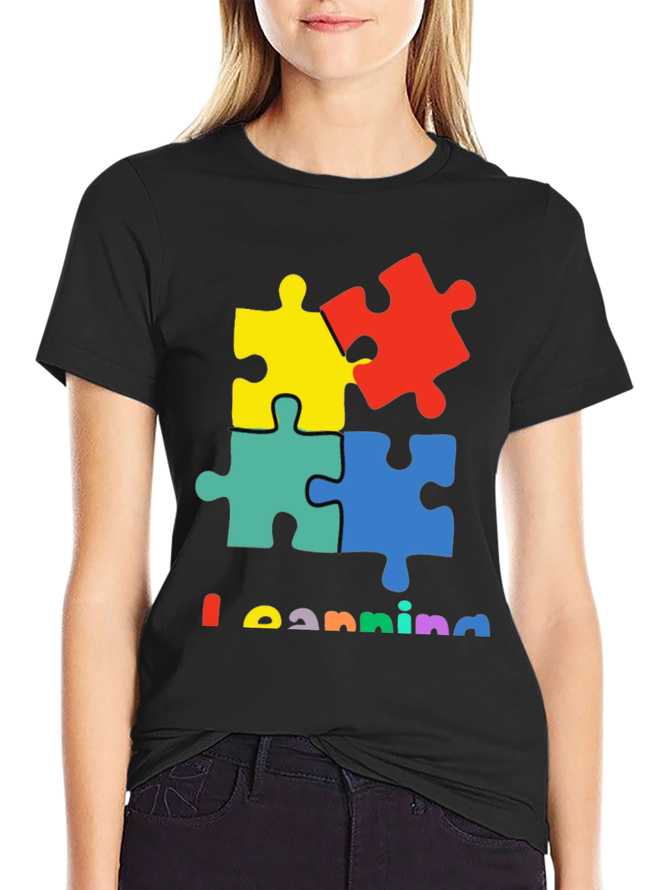 Learning Autism Awareness Puzzle Piece T-Shirt