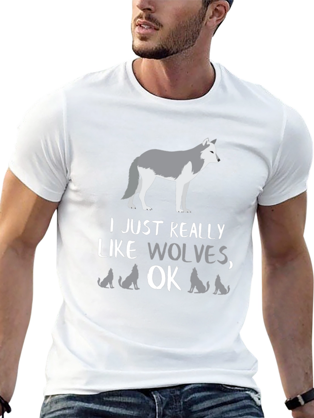 I Just Really Like Wolves OK? Graphic Tee