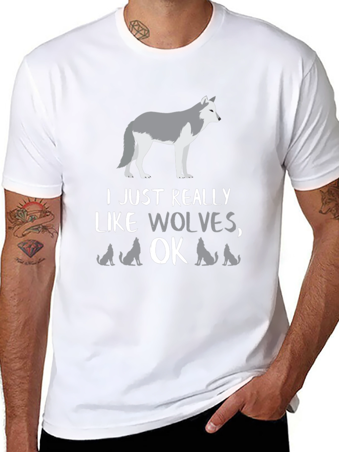 I Just Really Like Wolves OK? Graphic Tee