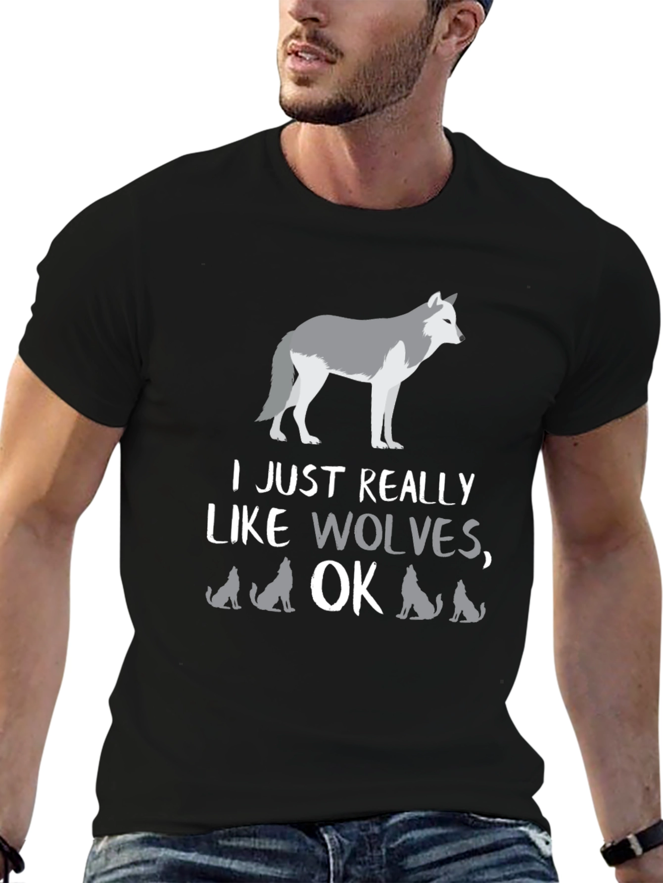 I Just Really Like Wolves OK? Graphic Tee