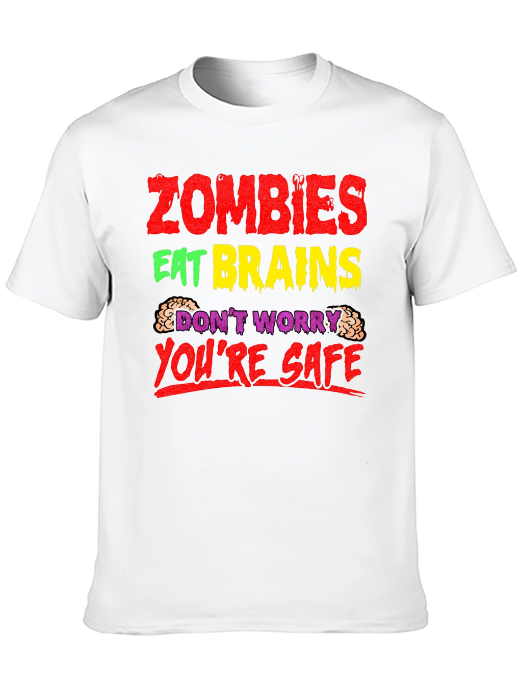 Zombies Eat Brains T-Shirt - Funny Halloween Tee