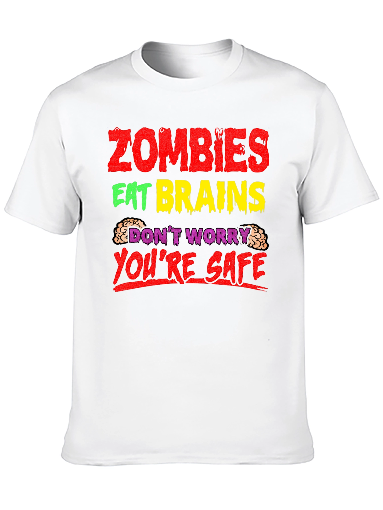 Zombies Eat Brains T-Shirt - Funny Halloween Tee
