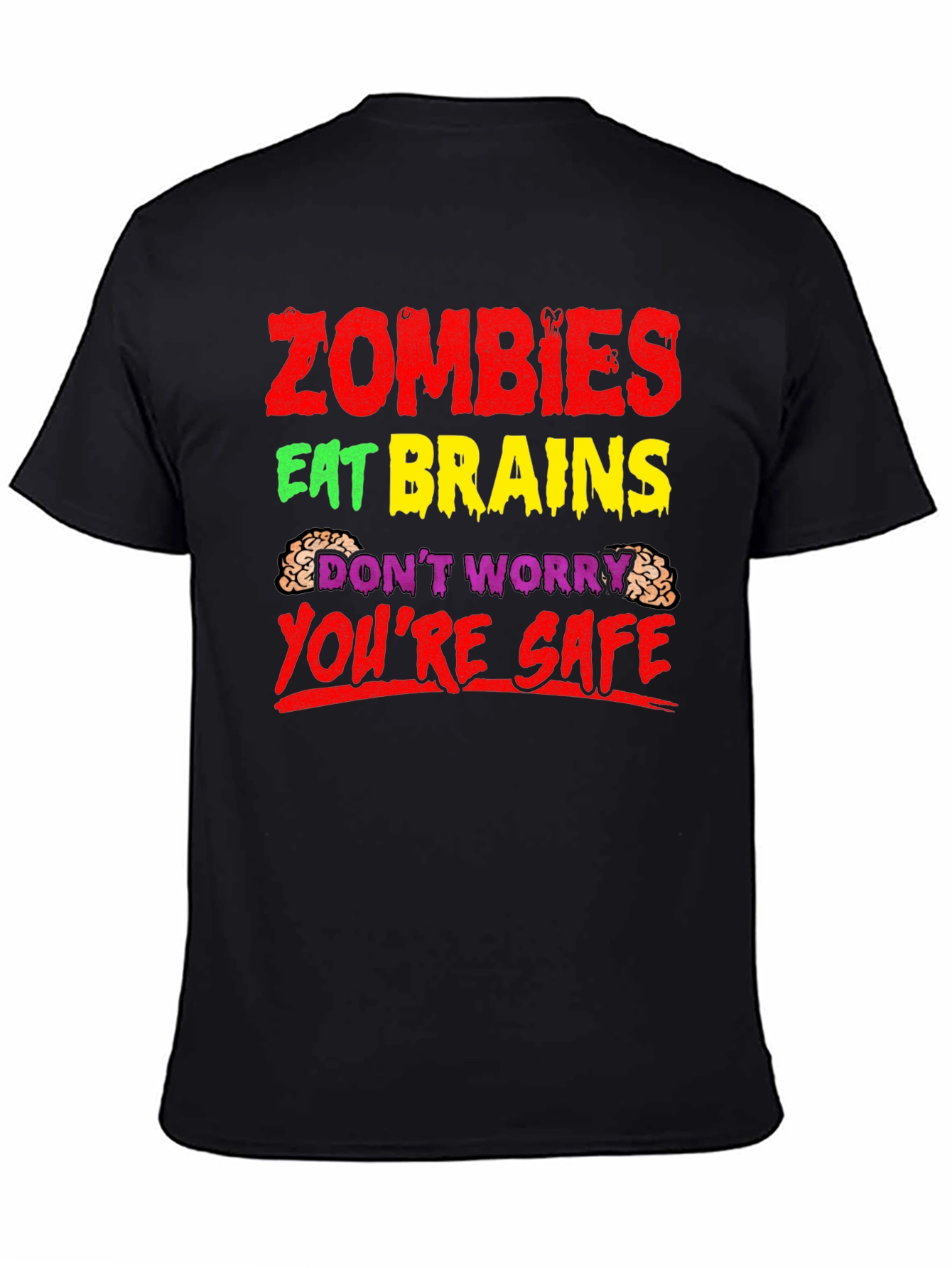 Zombies Eat Brains T-Shirt - Funny Halloween Tee
