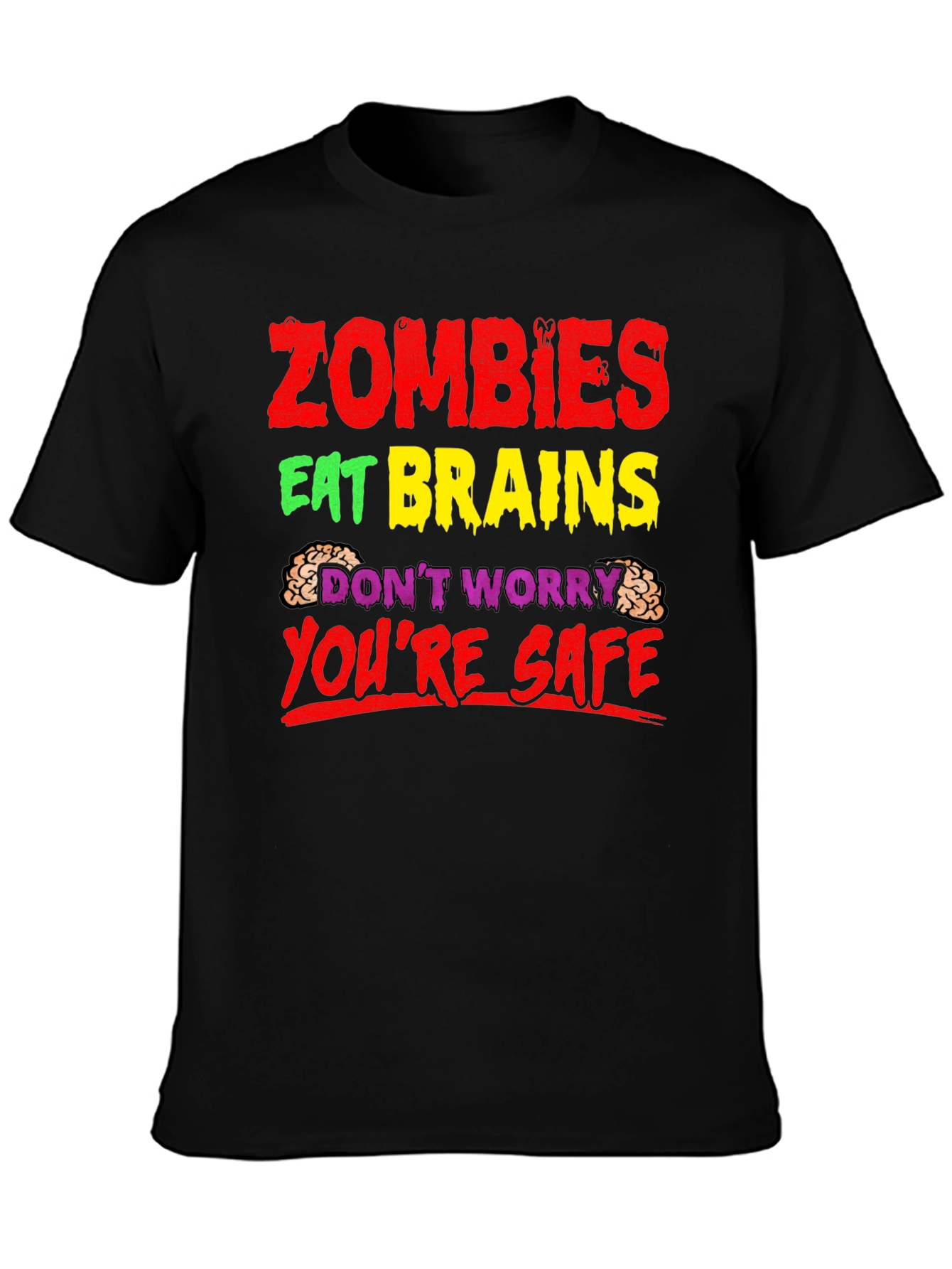 Zombies Eat Brains T-Shirt - Funny Halloween Tee