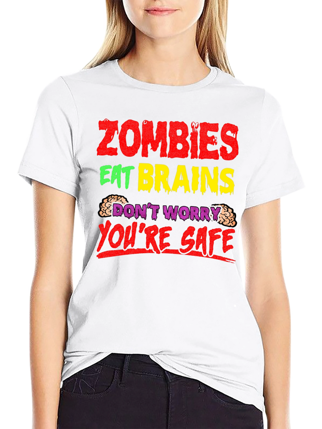 Zombies Eat Brains T-Shirt - Funny Halloween Tee