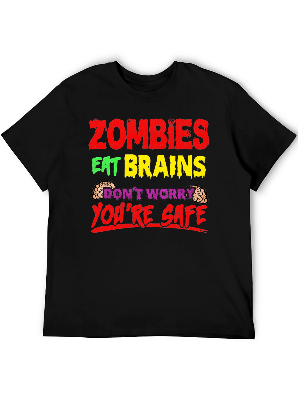 Zombies Eat Brains T-Shirt - Funny Halloween Tee