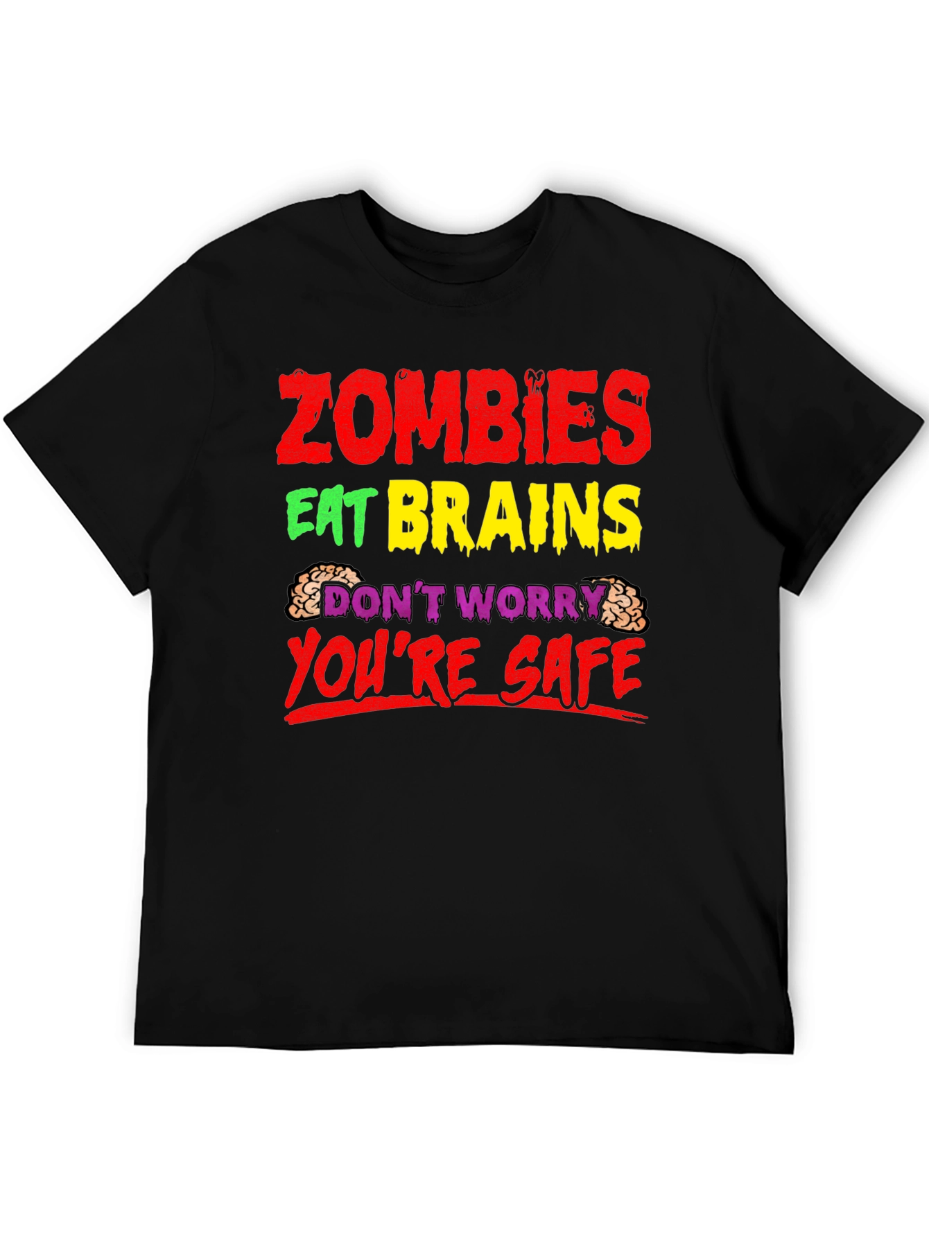 Zombies Eat Brains T-Shirt - Funny Halloween Tee