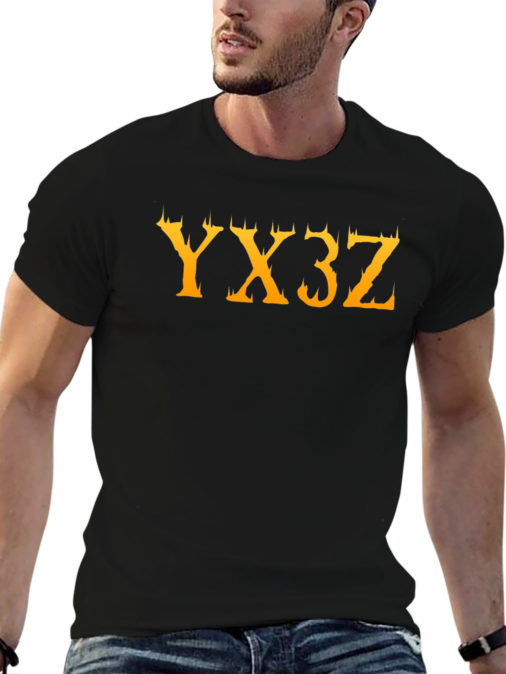YX3Z Black Graphic Tee - Unique Design T-Shirt