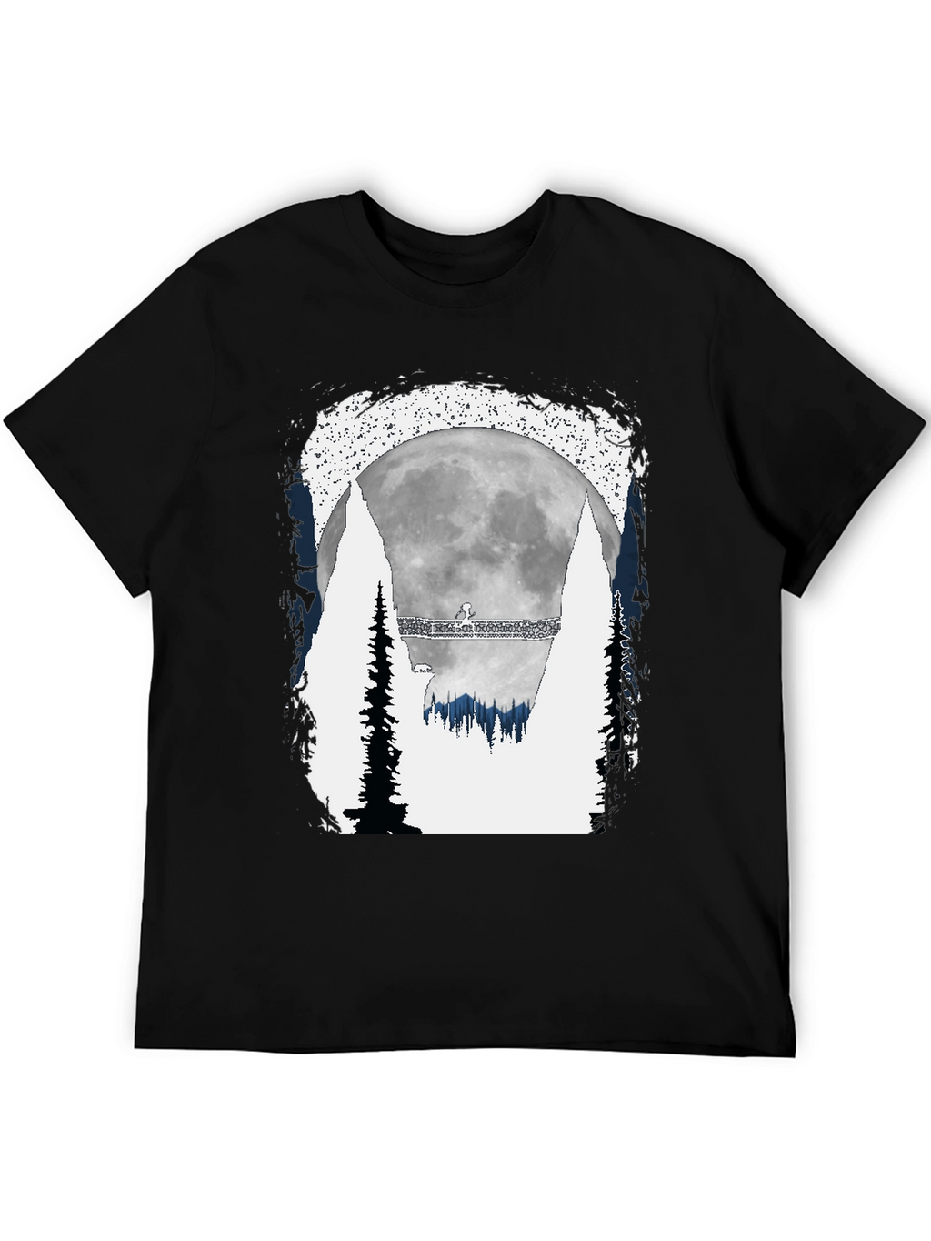 Mens Graphic T-Shirt - Moonlit Forest Scene