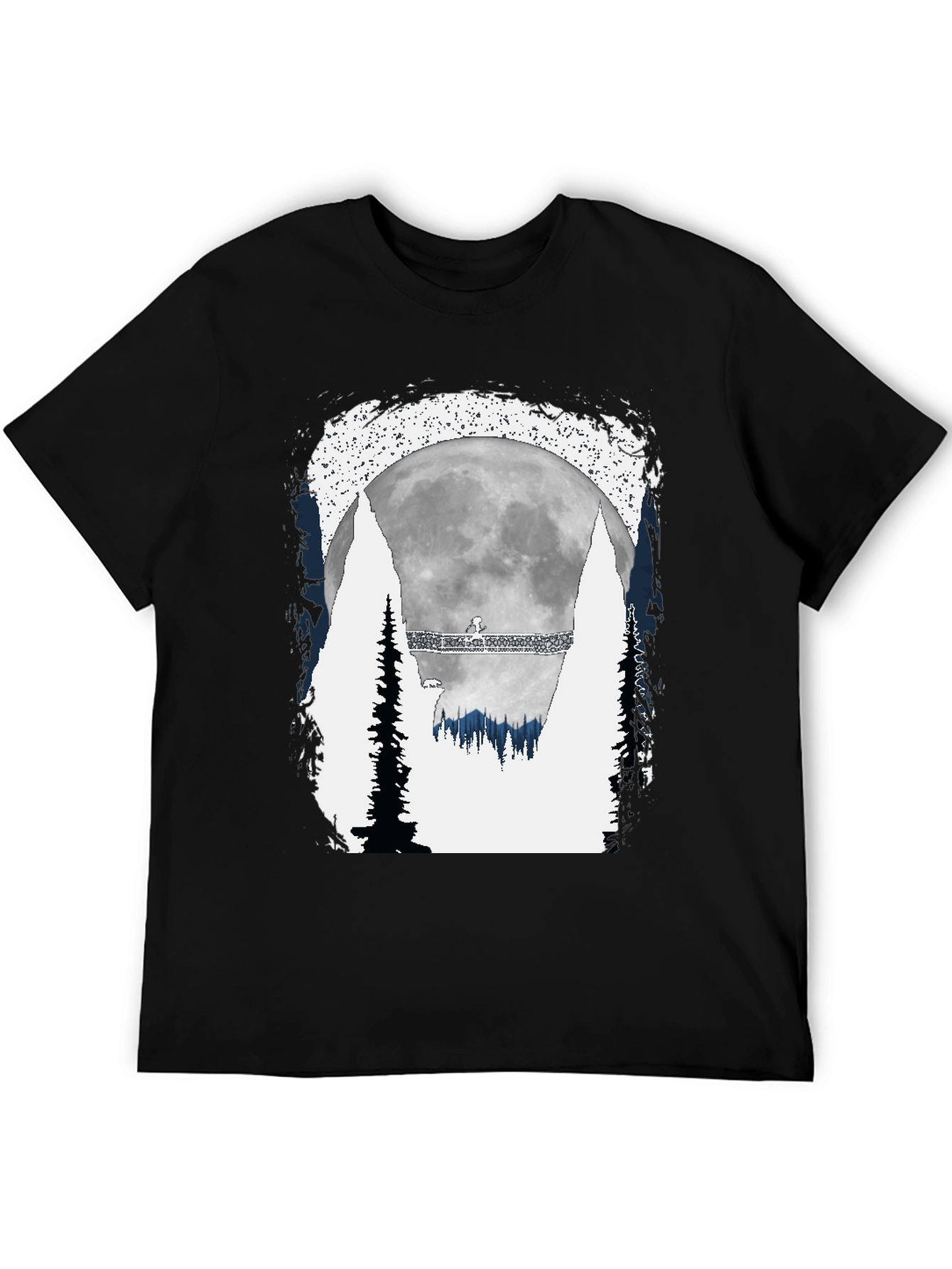 Mens Graphic T-Shirt - Moonlit Forest Scene