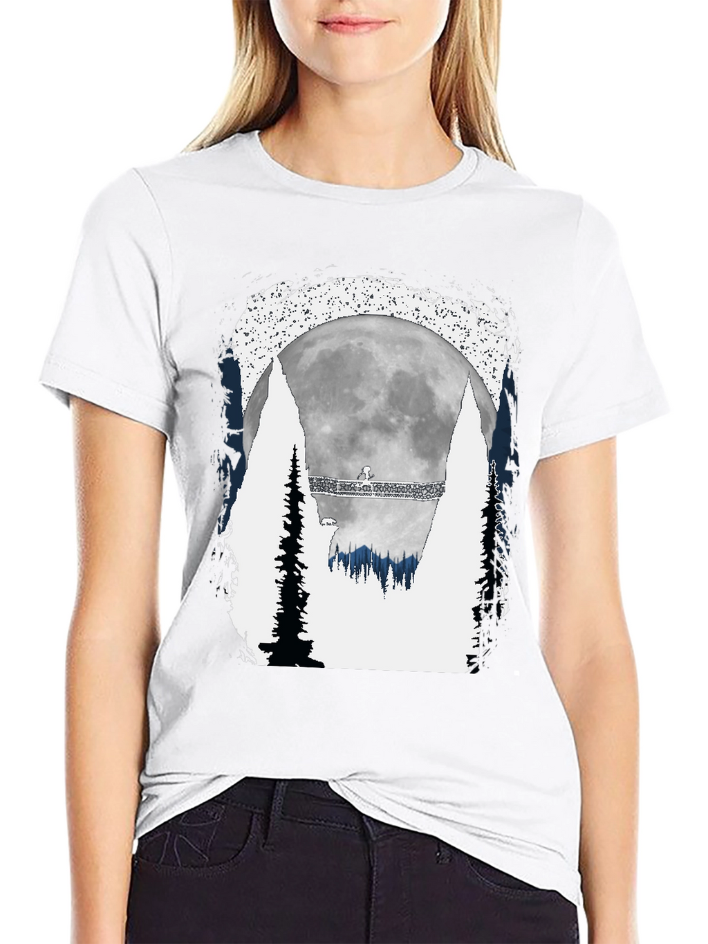 Mens Graphic T-Shirt - Moonlit Forest Scene