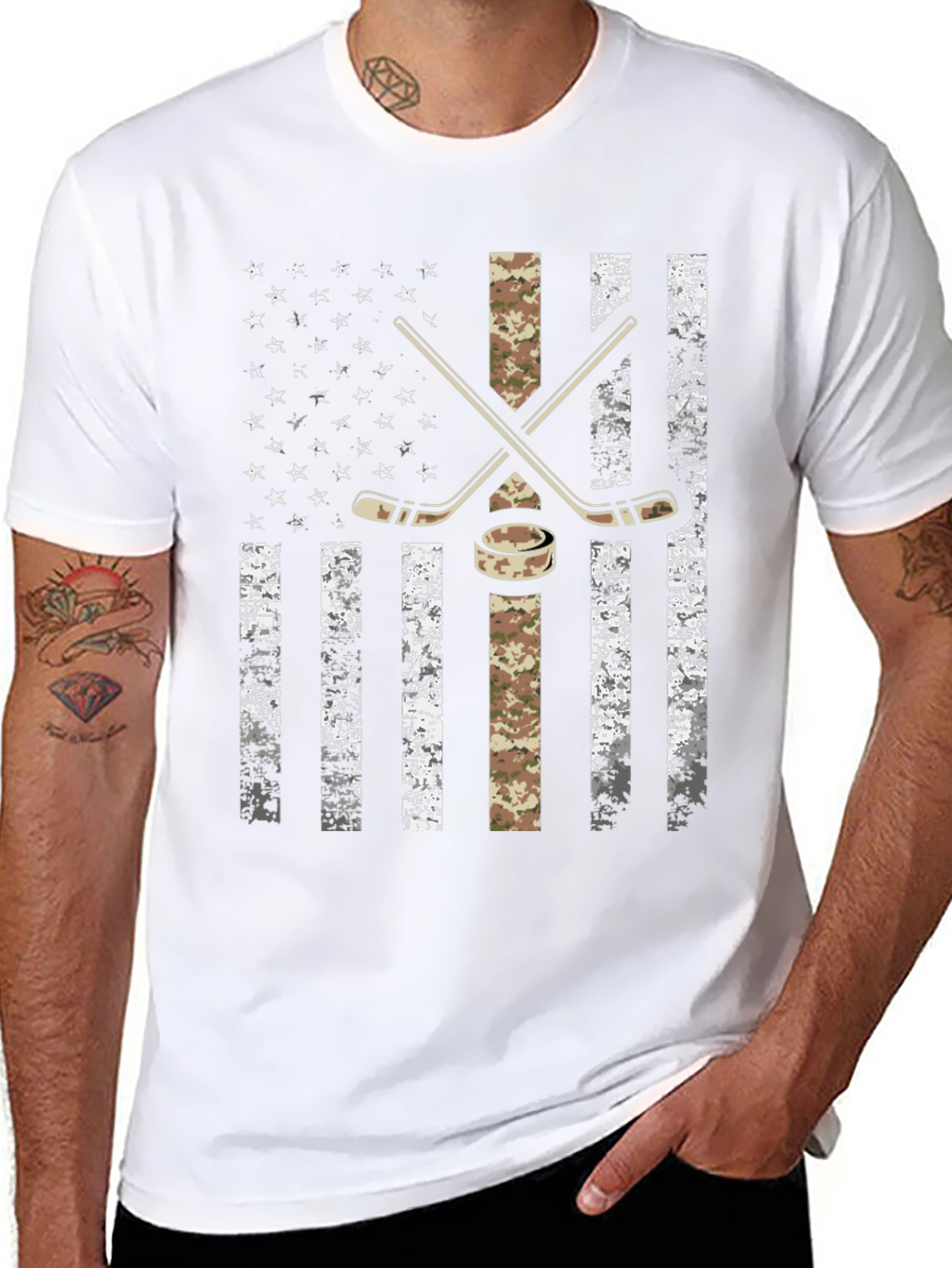 Hockey USA Flag Graphic T-Shirt