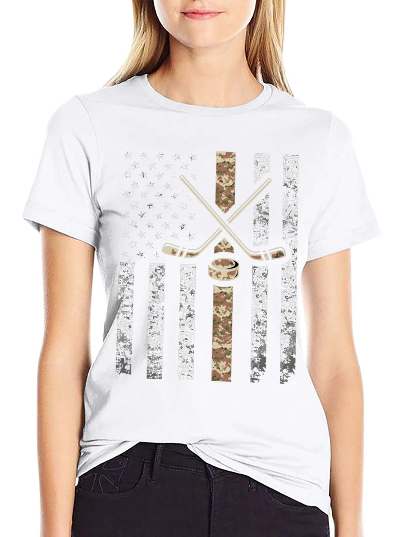 Hockey USA Flag Graphic T-Shirt