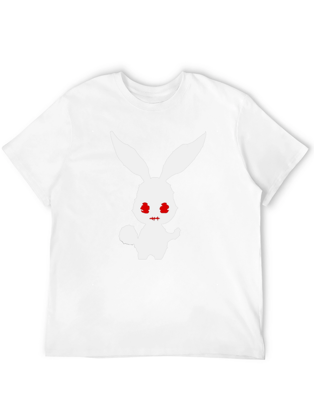 Mens Black T-Shirt with Spooky Rabbit Graphic