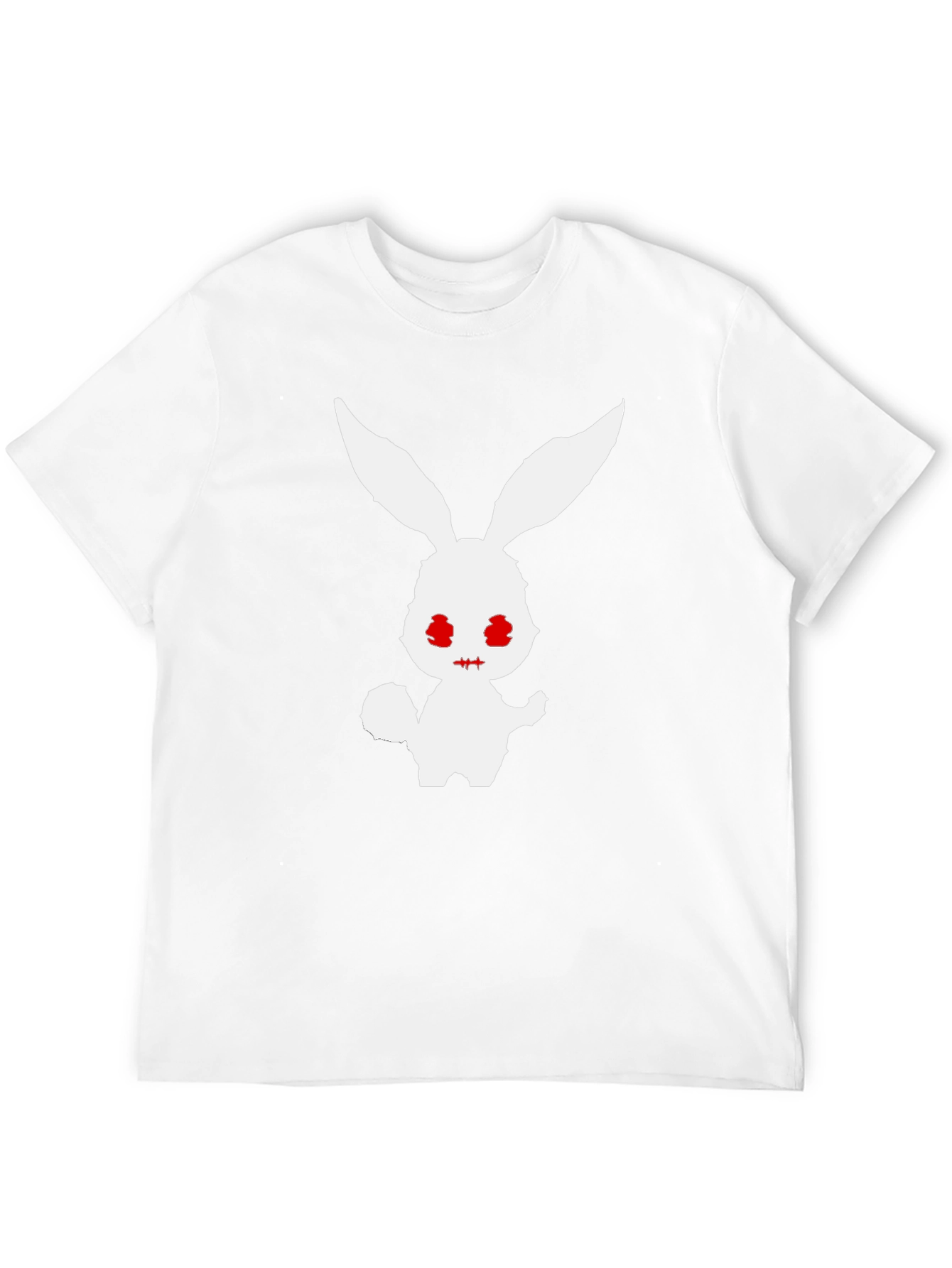 Mens Black T-Shirt with Spooky Rabbit Graphic