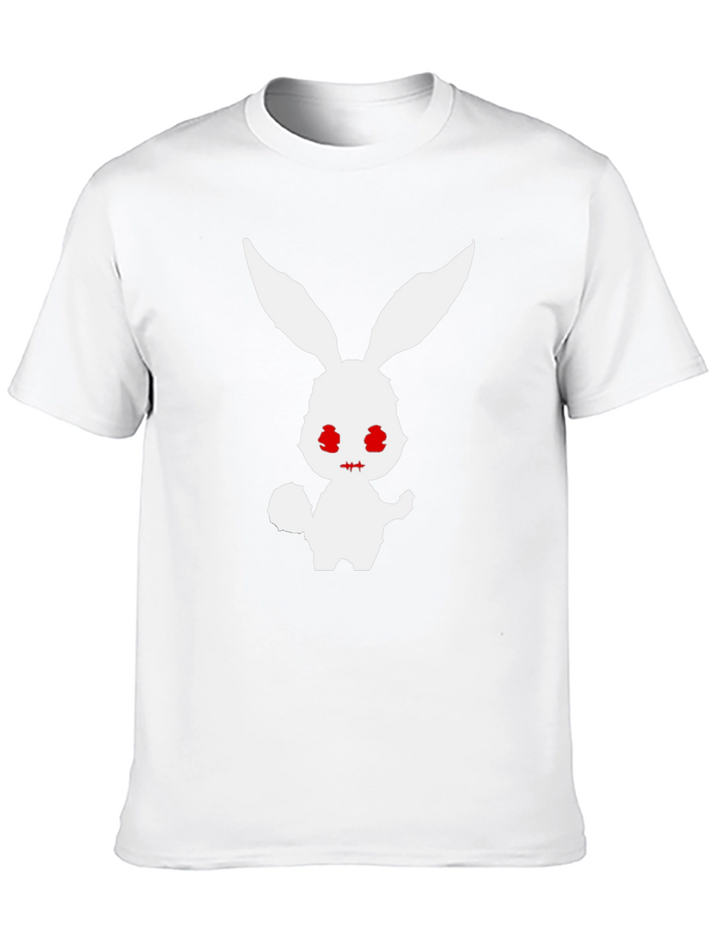 Mens Black T-Shirt with Spooky Rabbit Graphic