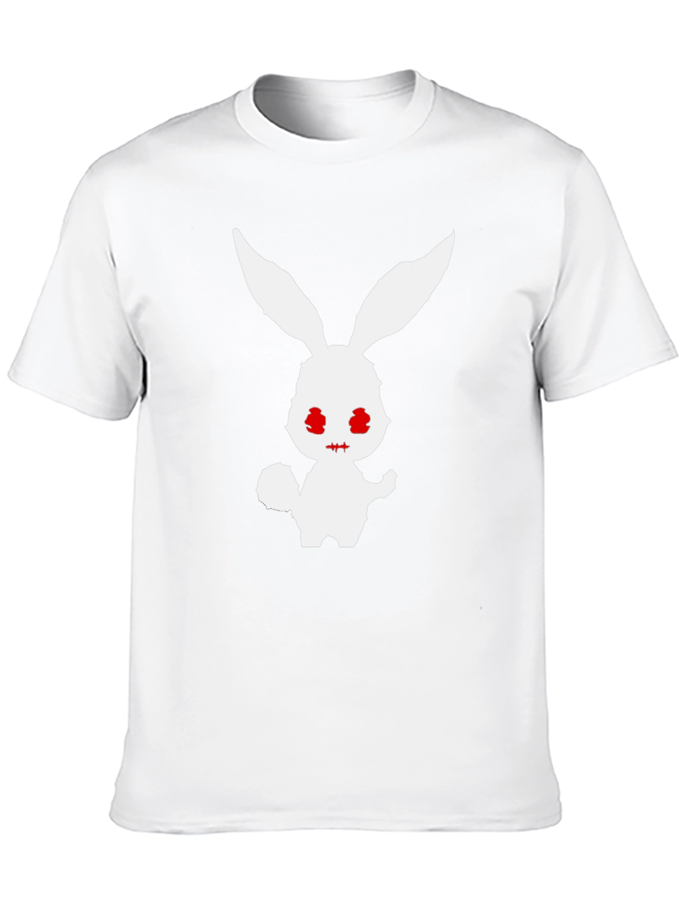 Mens Black T-Shirt with Spooky Rabbit Graphic