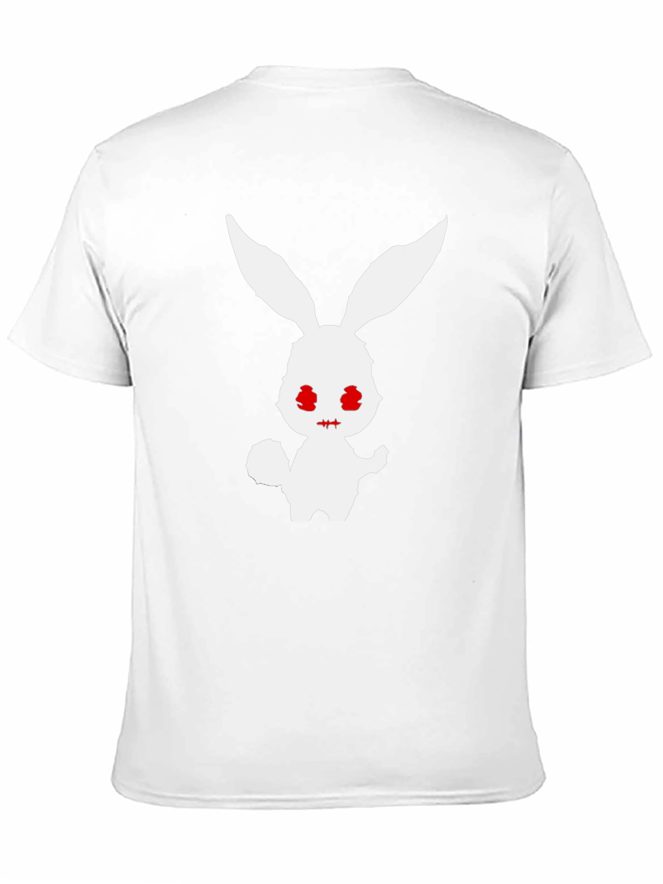 Mens Black T-Shirt with Spooky Rabbit Graphic