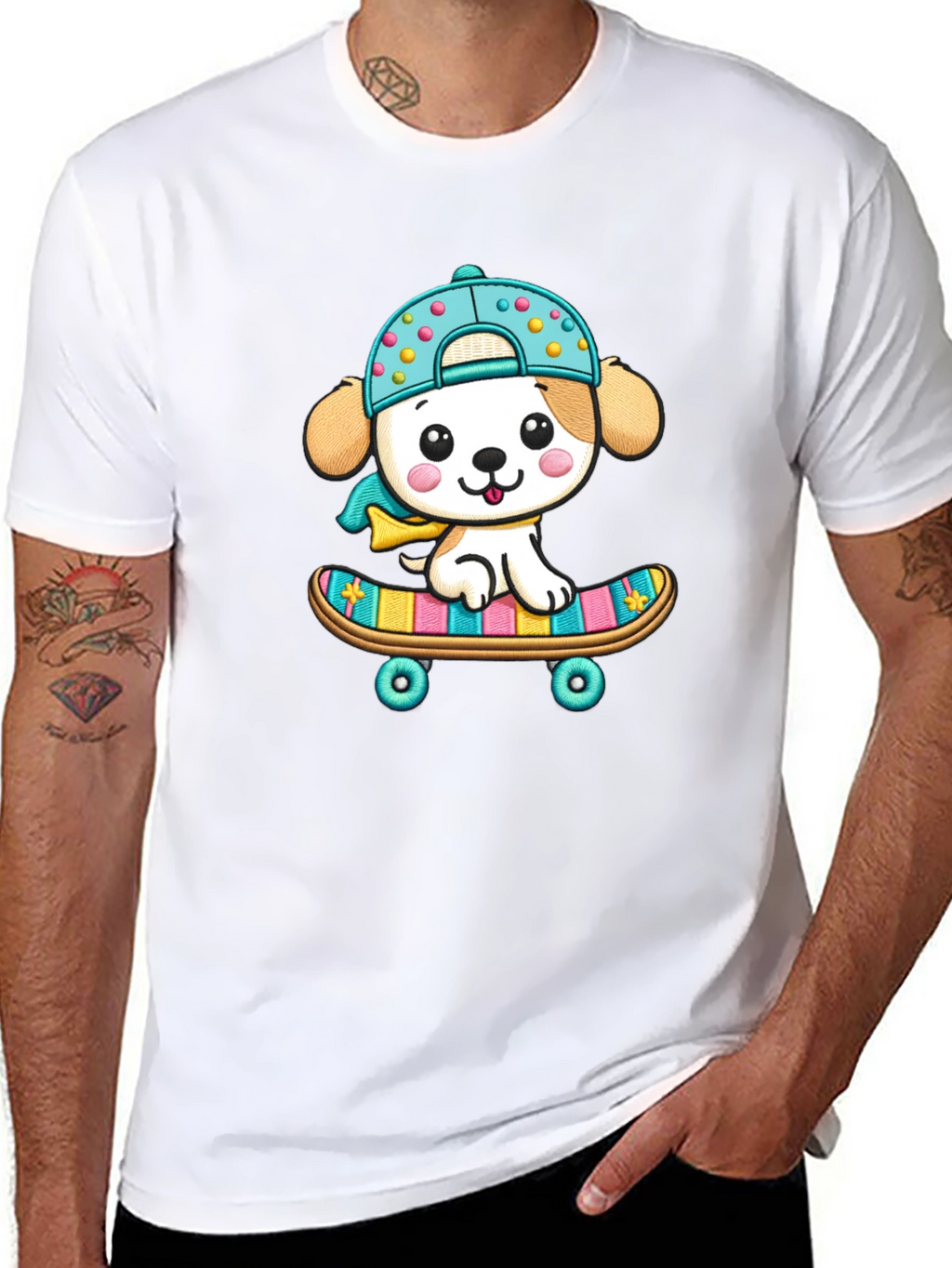 Cute Puppy Skateboard T-Shirt