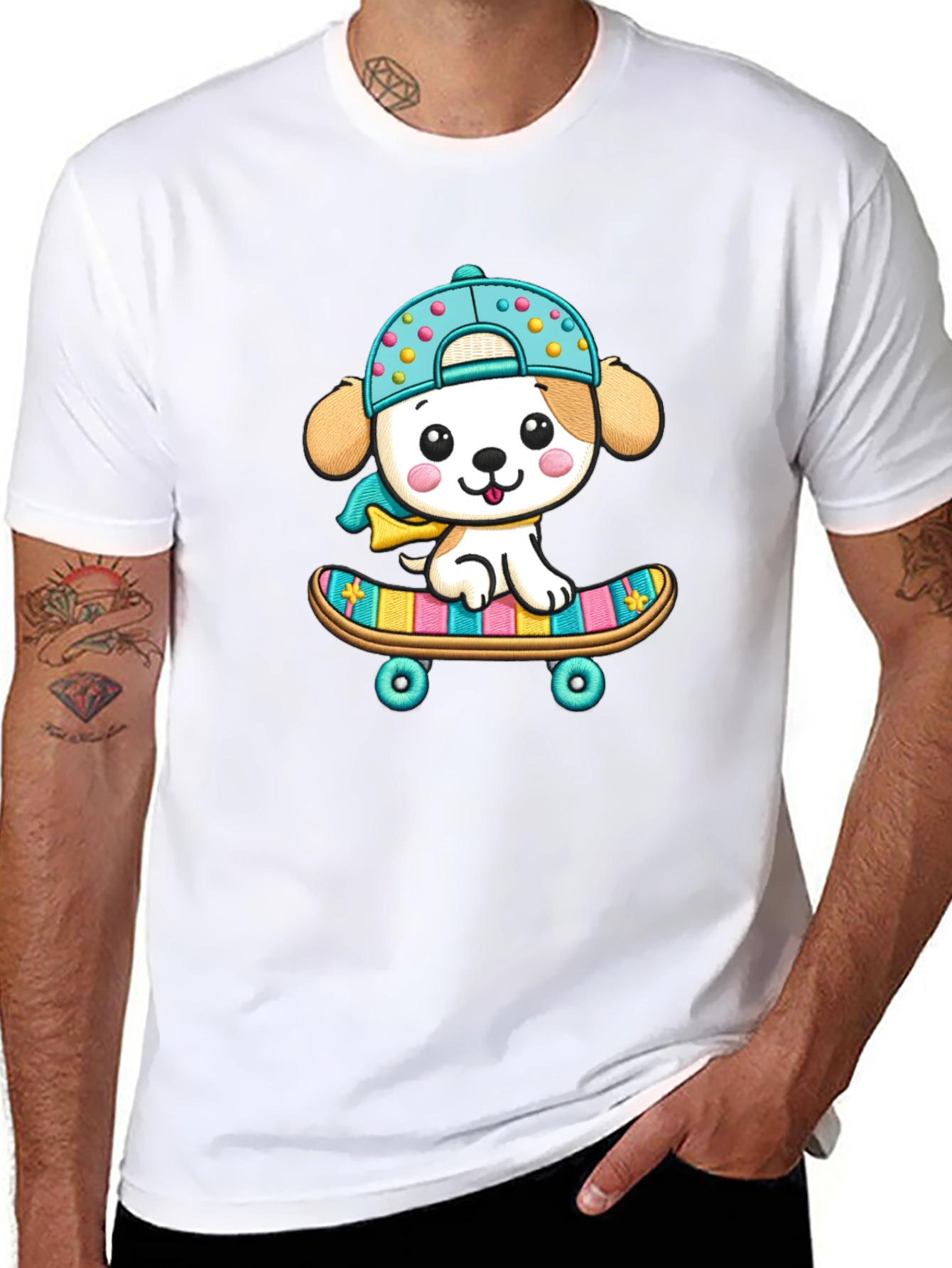 Cute Puppy Skateboard T-Shirt