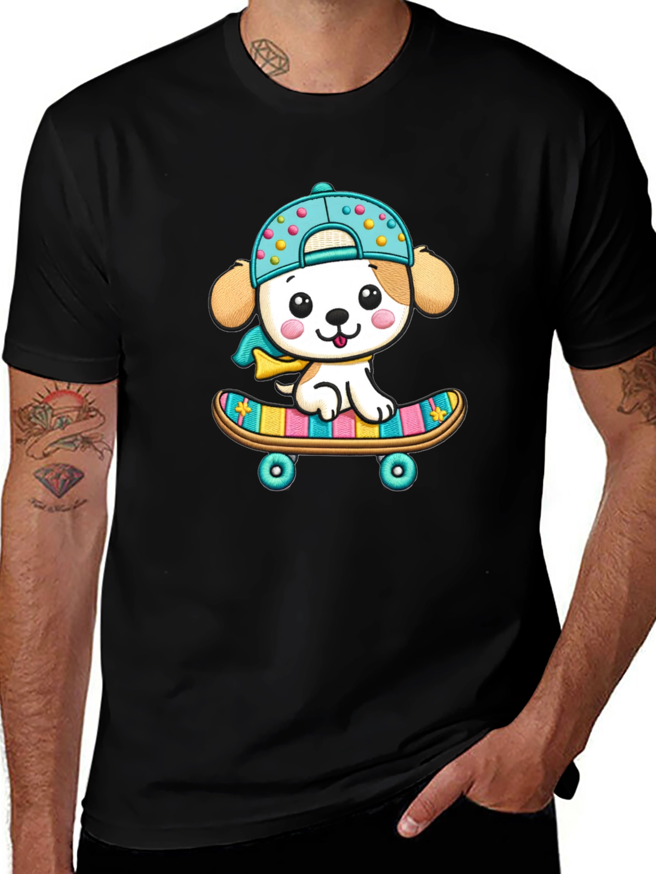 Cute Puppy Skateboard T-Shirt