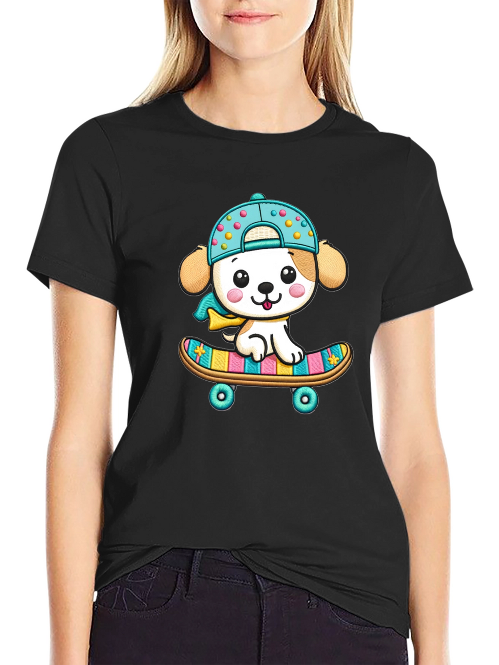 Cute Puppy Skateboard T-Shirt
