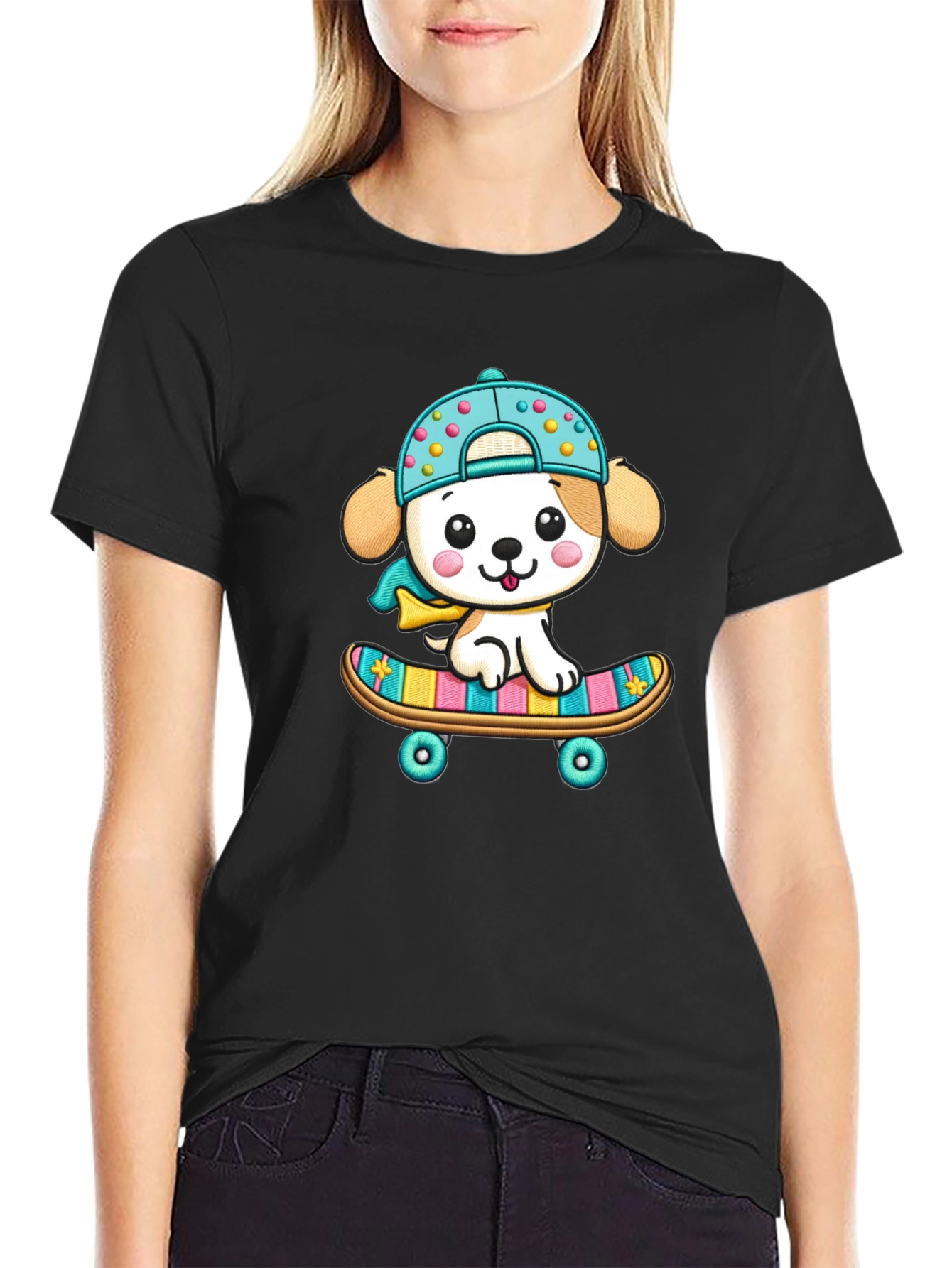 Cute Puppy Skateboard T-Shirt