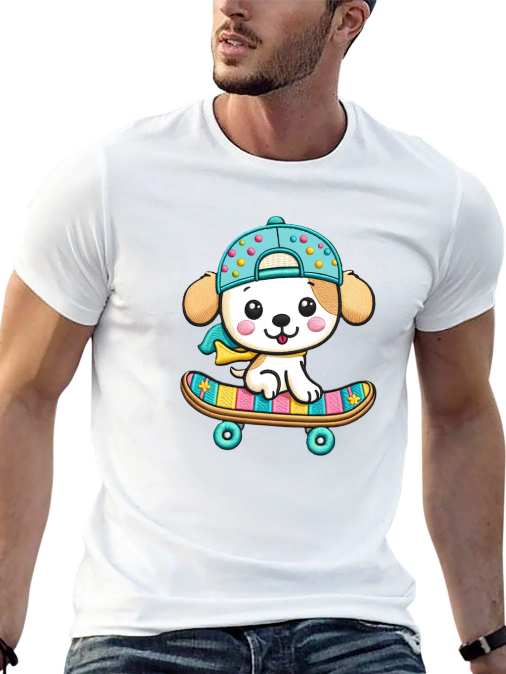 Cute Puppy Skateboard T-Shirt