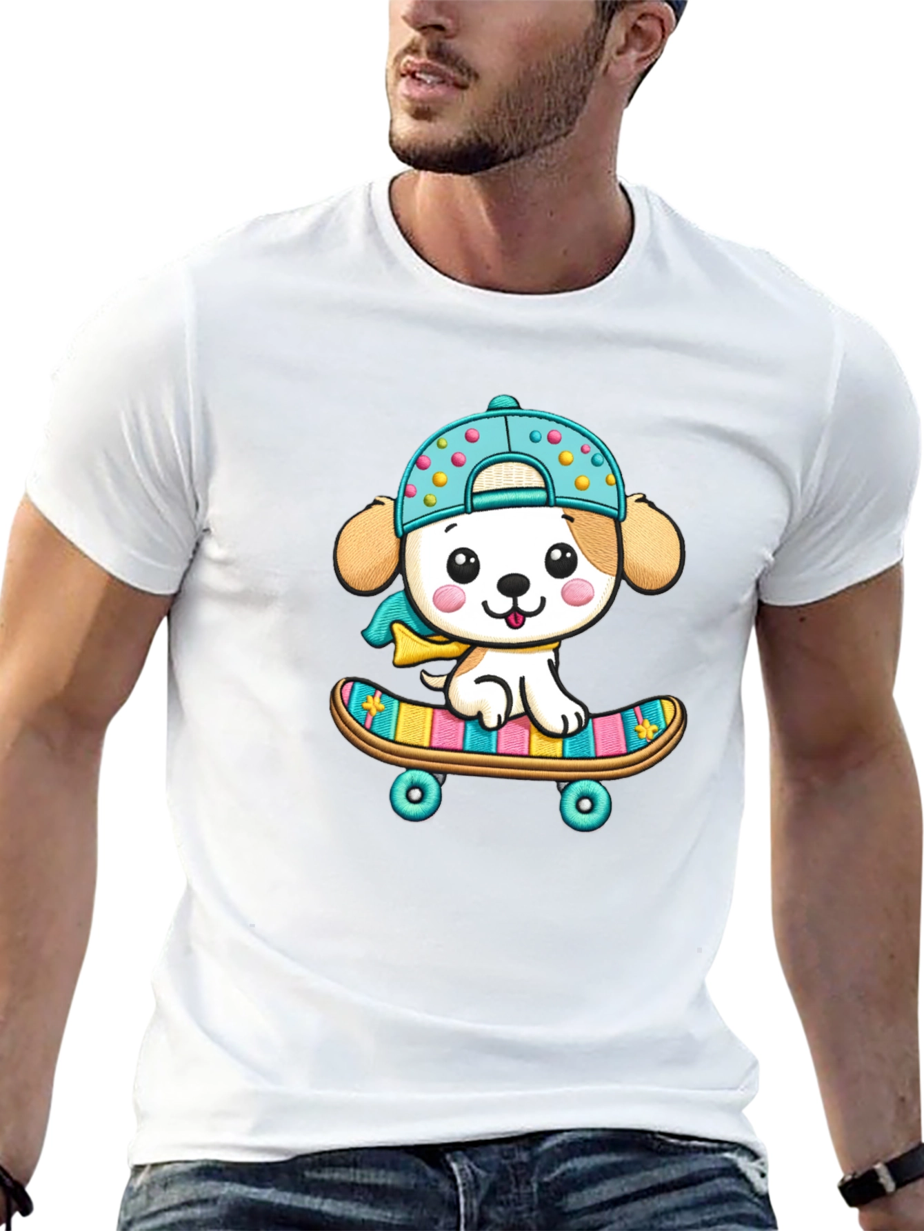 Cute Puppy Skateboard T-Shirt