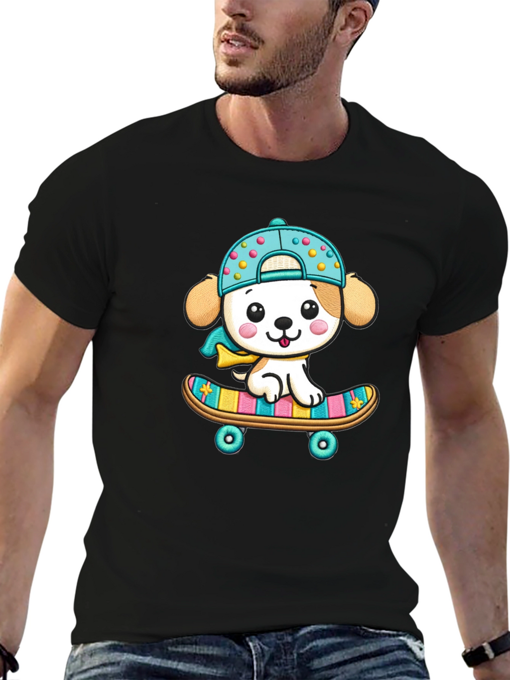 Cute Puppy Skateboard T-Shirt