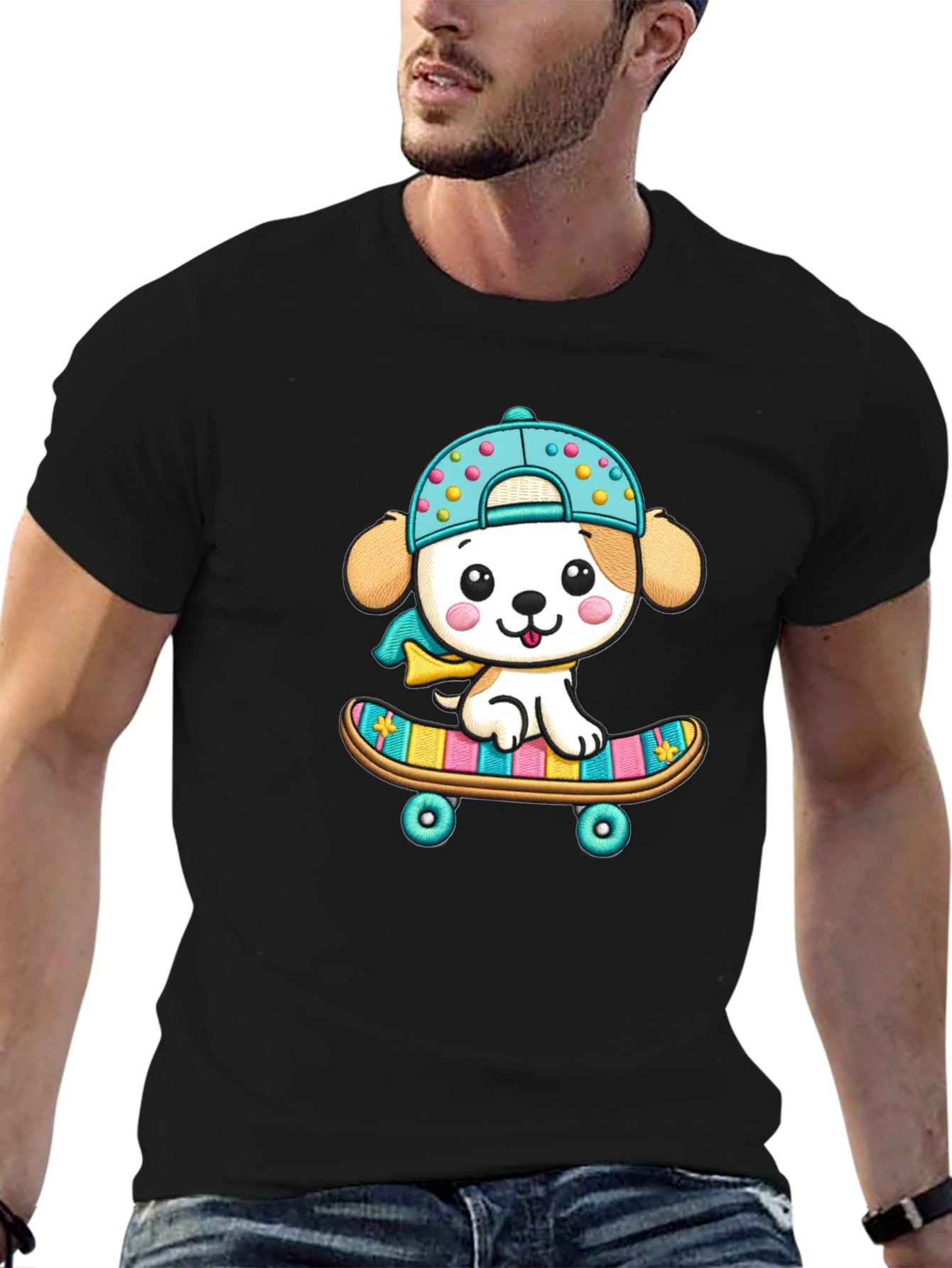 Cute Puppy Skateboard T-Shirt