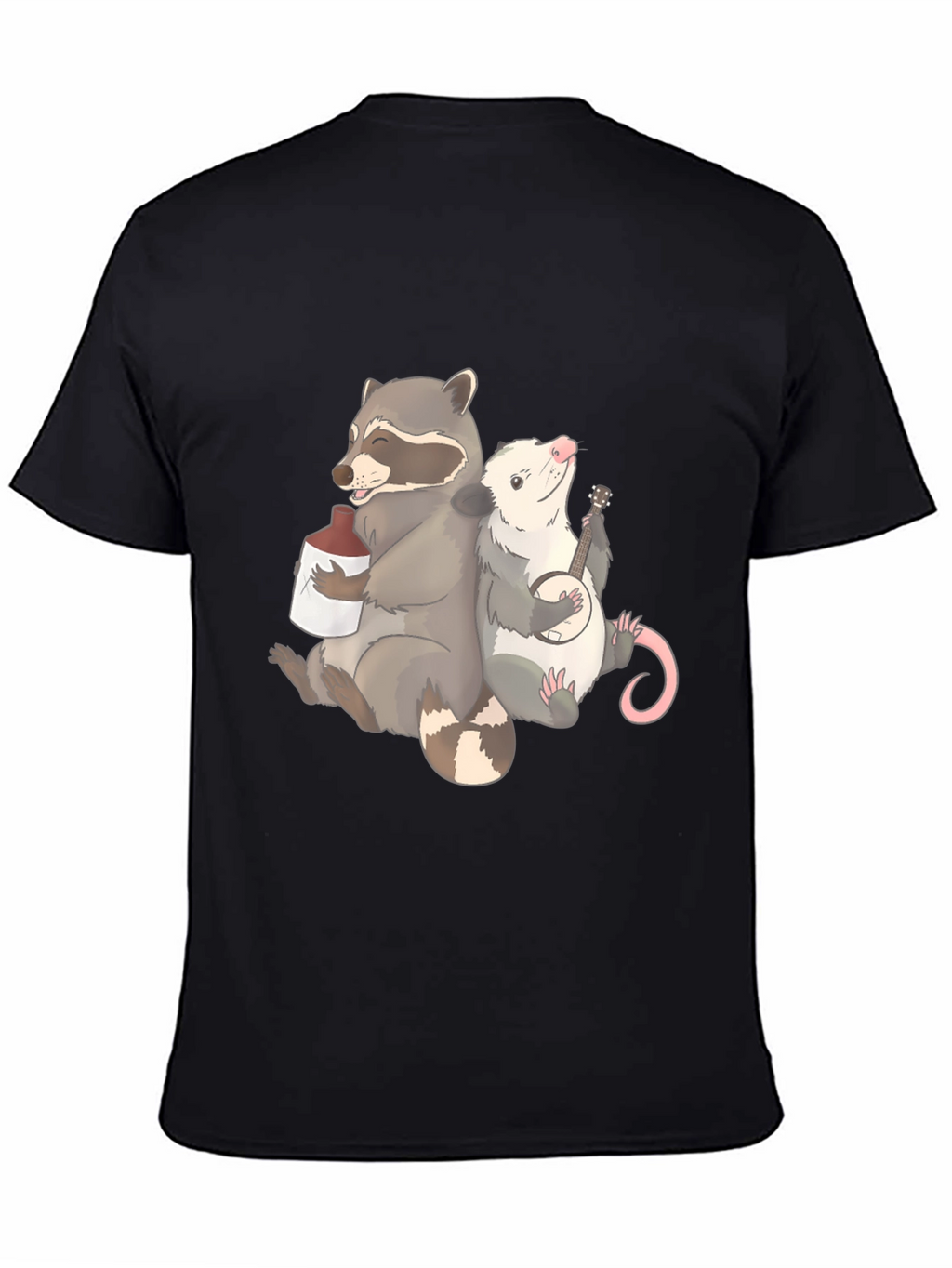 Raccoon & Opossum Drinking Buddies Graphic T-Shirt