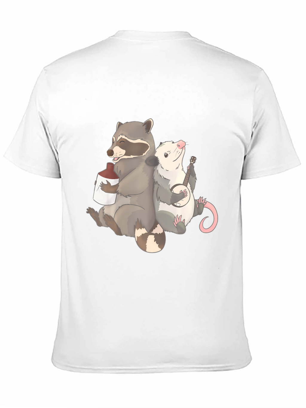 Raccoon & Opossum Drinking Buddies Graphic T-Shirt
