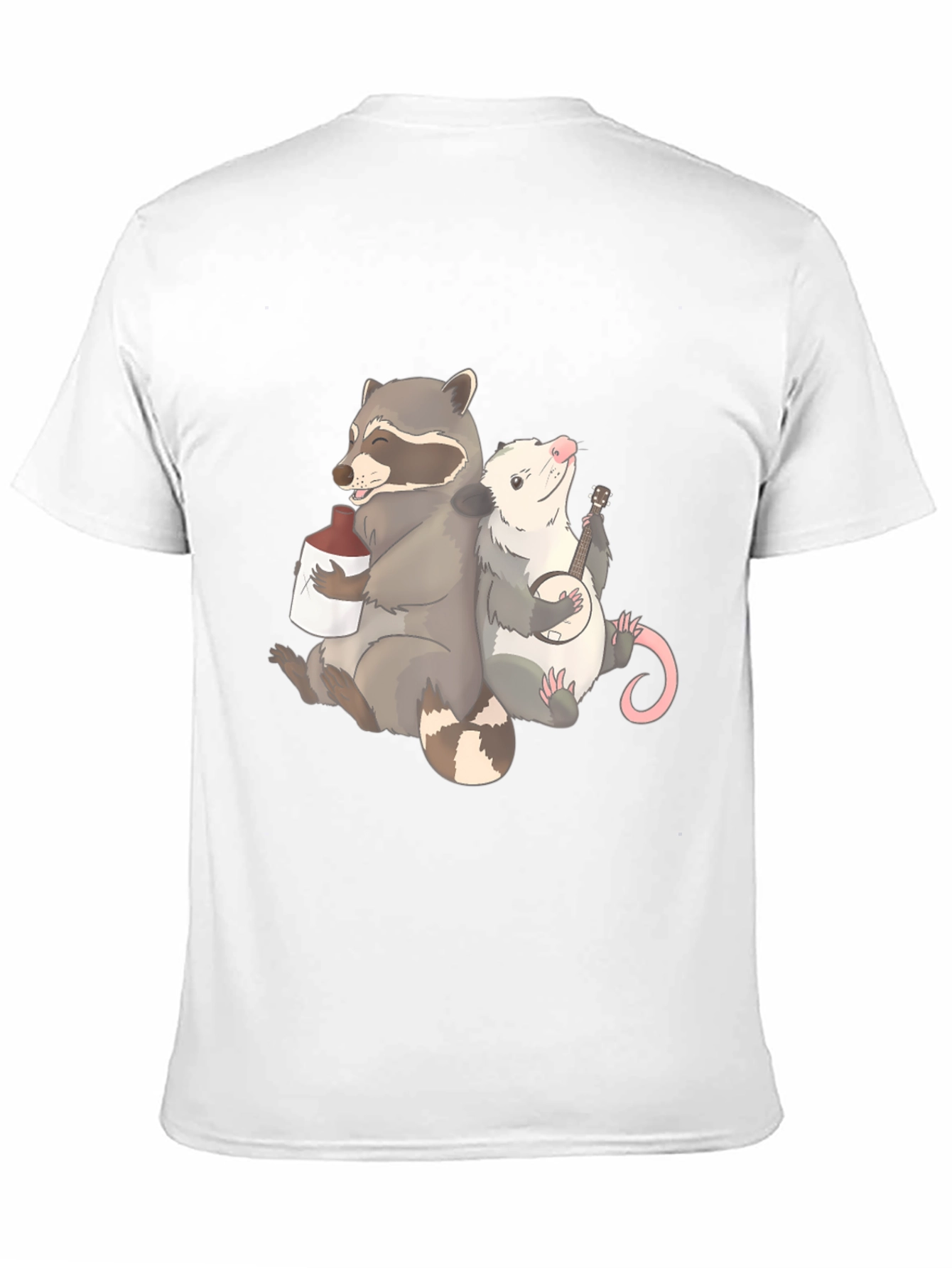 Raccoon & Opossum Drinking Buddies Graphic T-Shirt