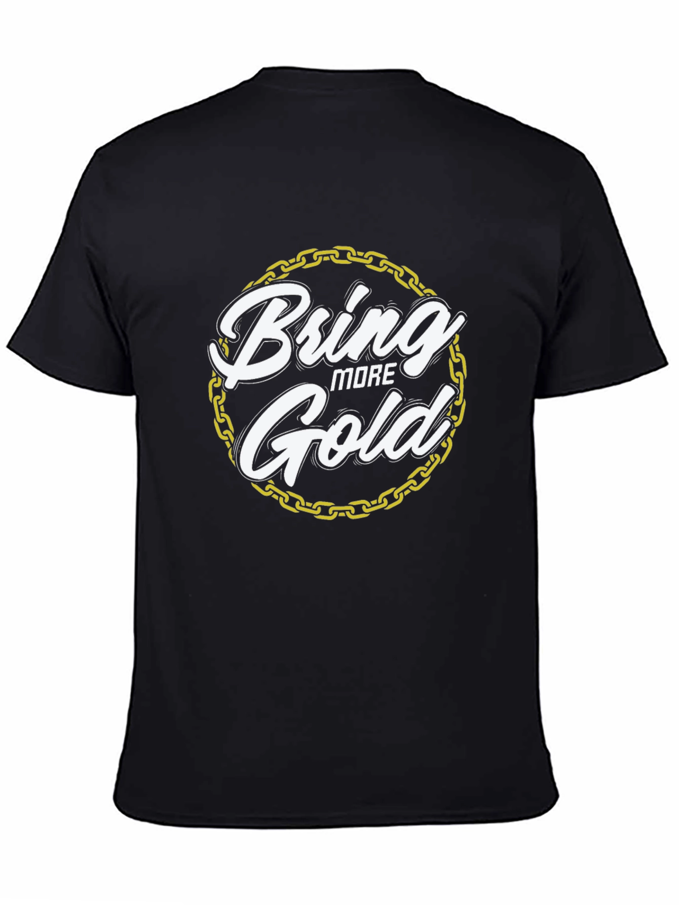 Bring More Gold Graphic Tee - Stylish Black T-Shirt