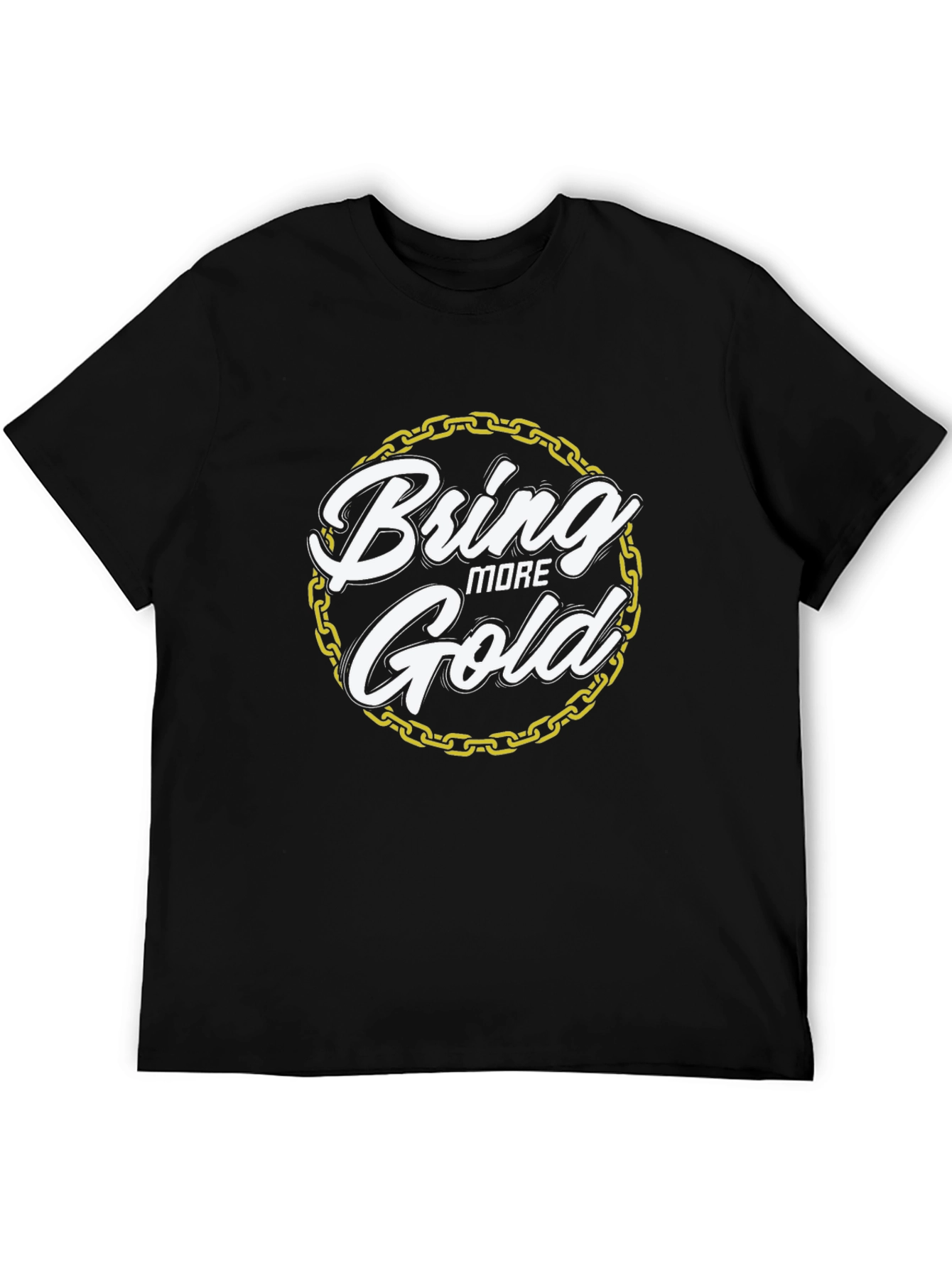 Bring More Gold Graphic Tee - Stylish Black T-Shirt