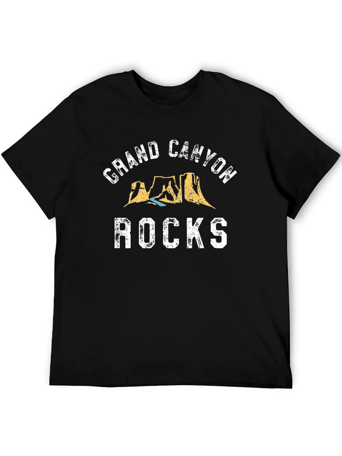Grand Canyon Rocks Graphic T-Shirt - Black Cotton Blend