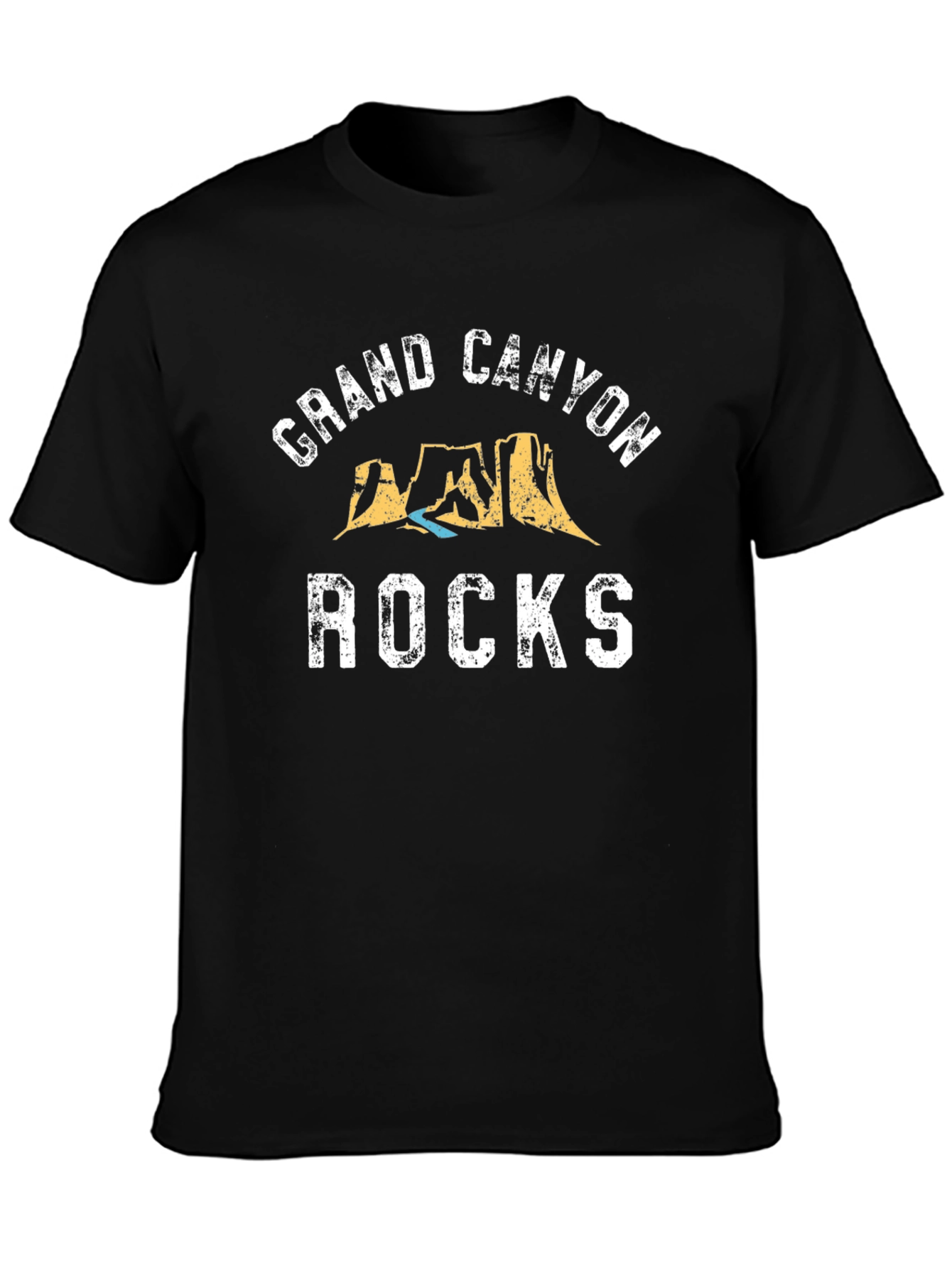 Grand Canyon Rocks Graphic T-Shirt - Black Cotton Blend