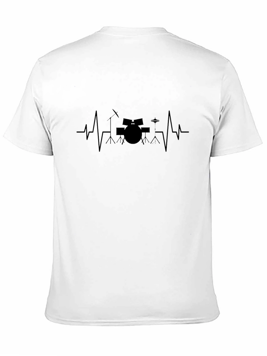 Drum Heartbeat Black T-Shirt - Music Lover Tee