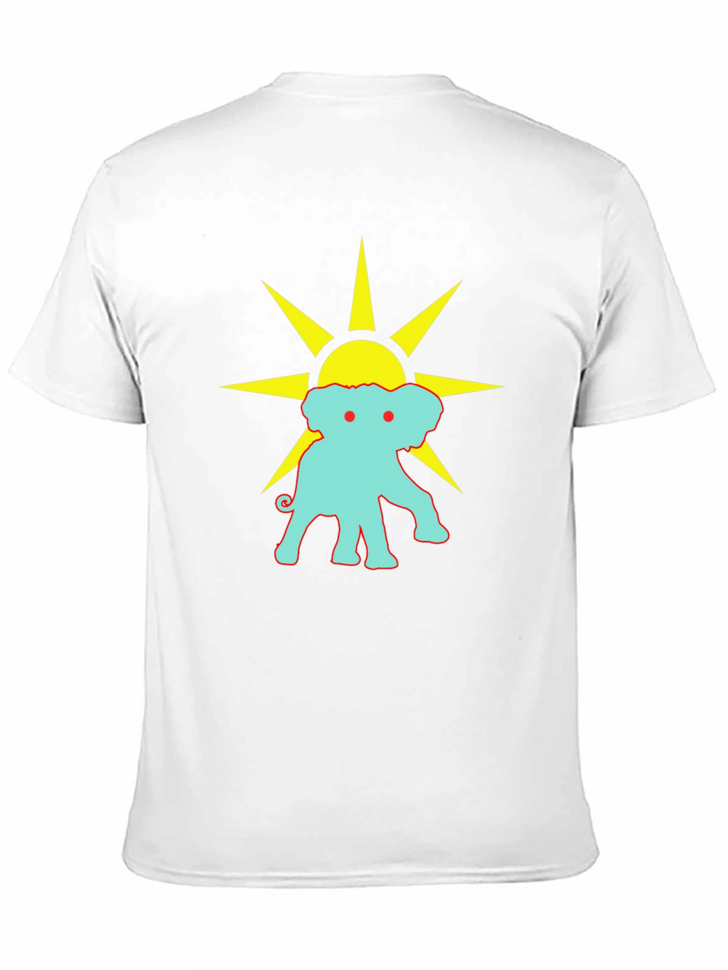 Black Graphic Tee: Elephant Sun Design