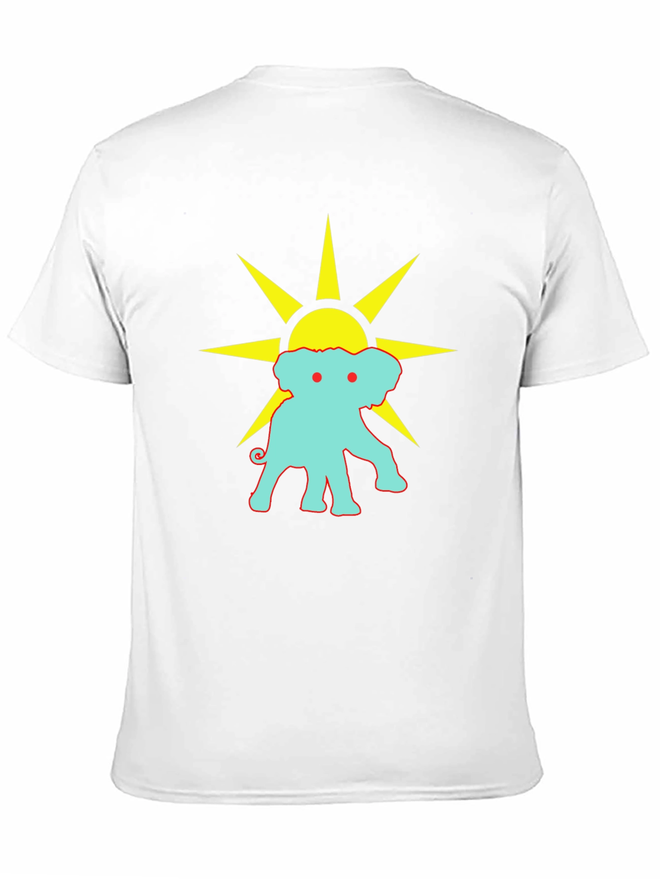 Black Graphic Tee: Elephant Sun Design